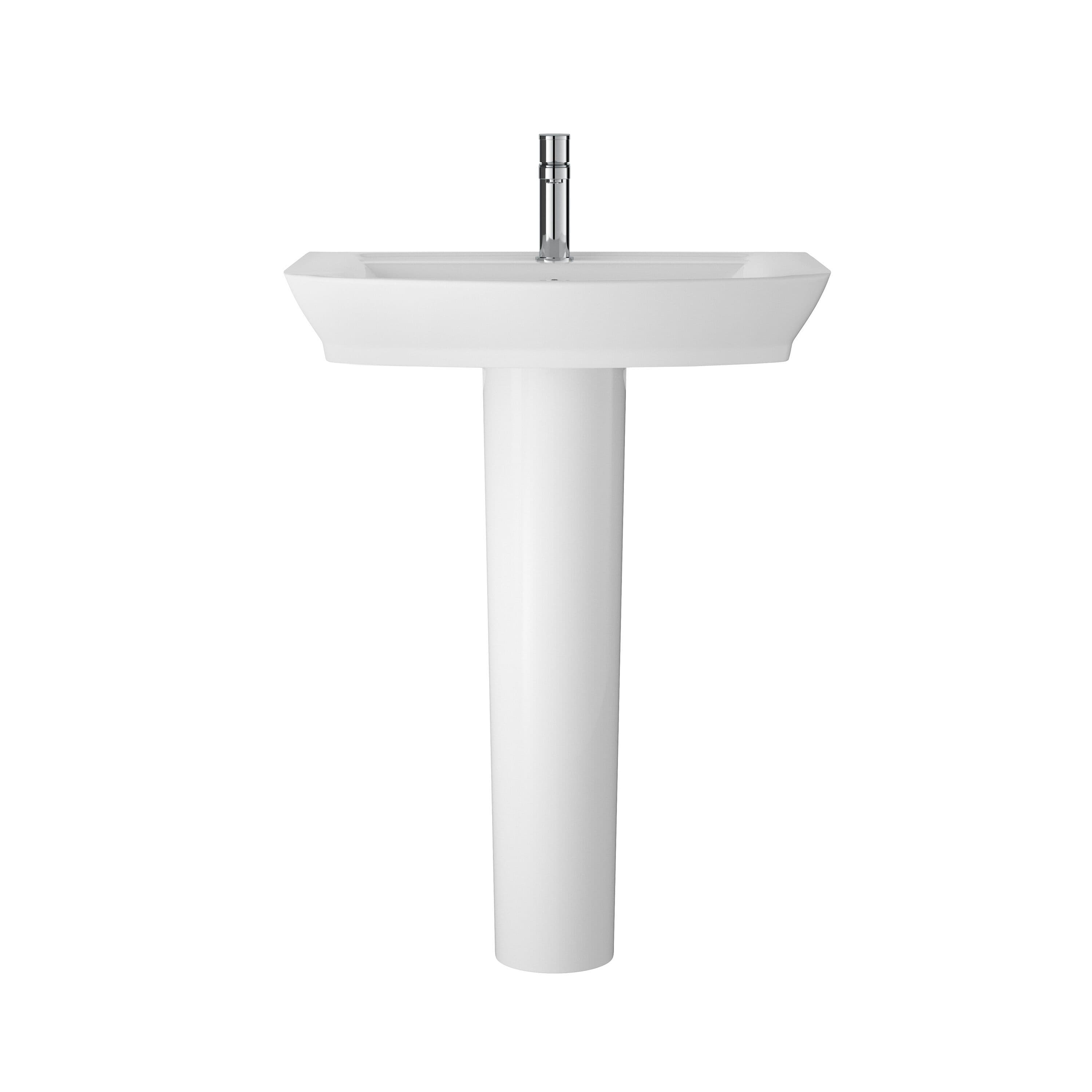 Spirit Ceramic Square Basin Full Pedestal Tap Not Included 650mm