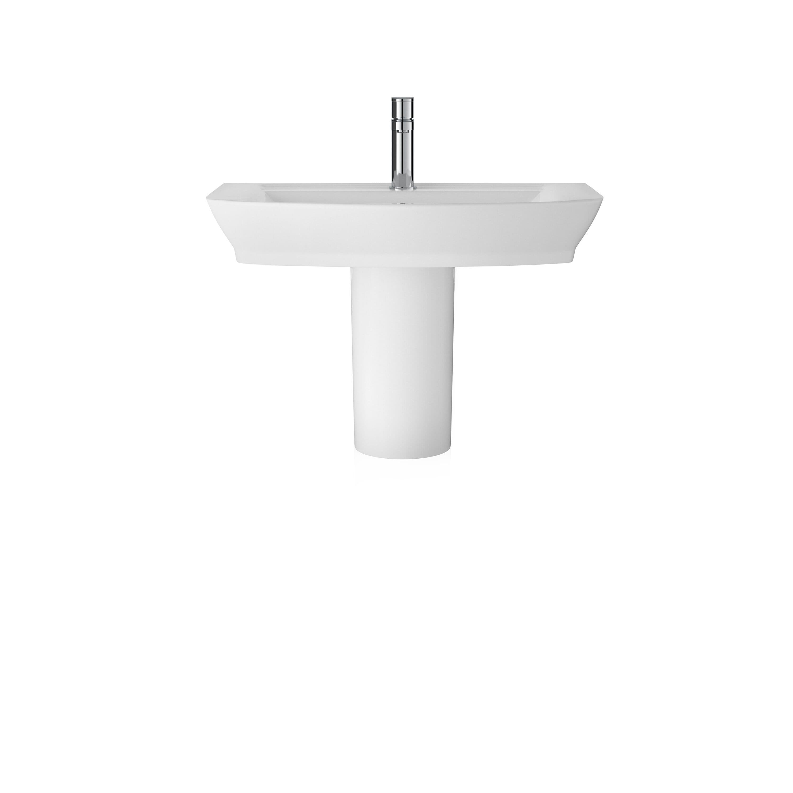 Spirit Square Ceramic Basin Semi Pedestal 650mm