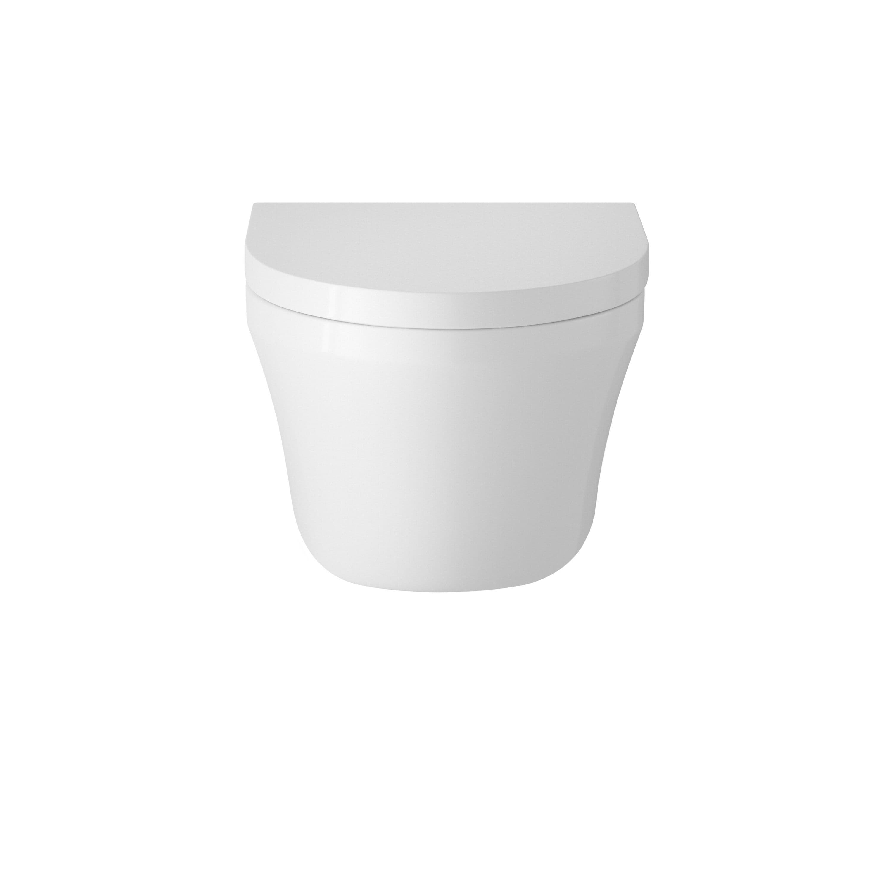 Mila Round Wall Hung Ceramic Toilet Pan & Soft Close & Seat 400mm