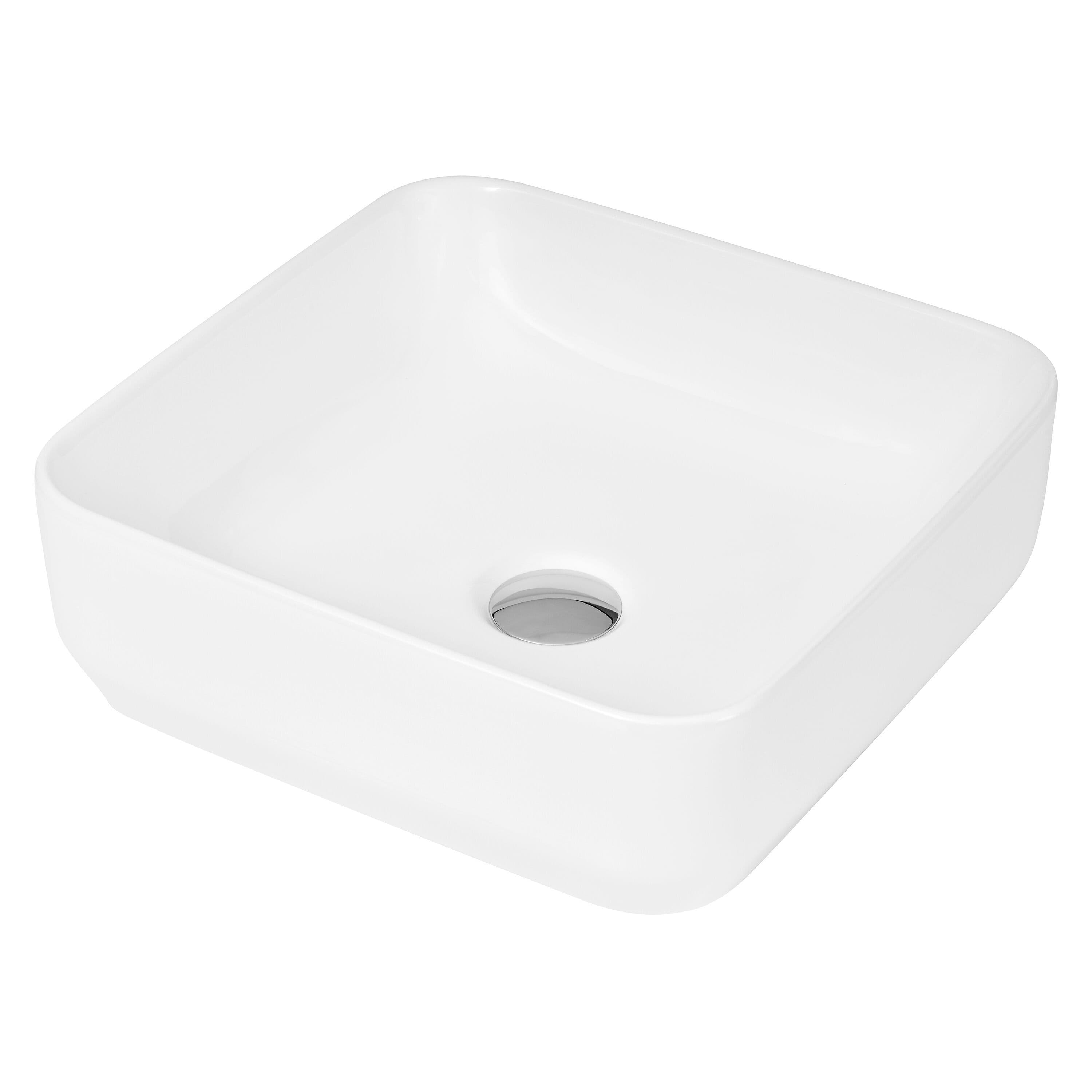 Square Ceramic Countertop Vessel without Overflow 365mm