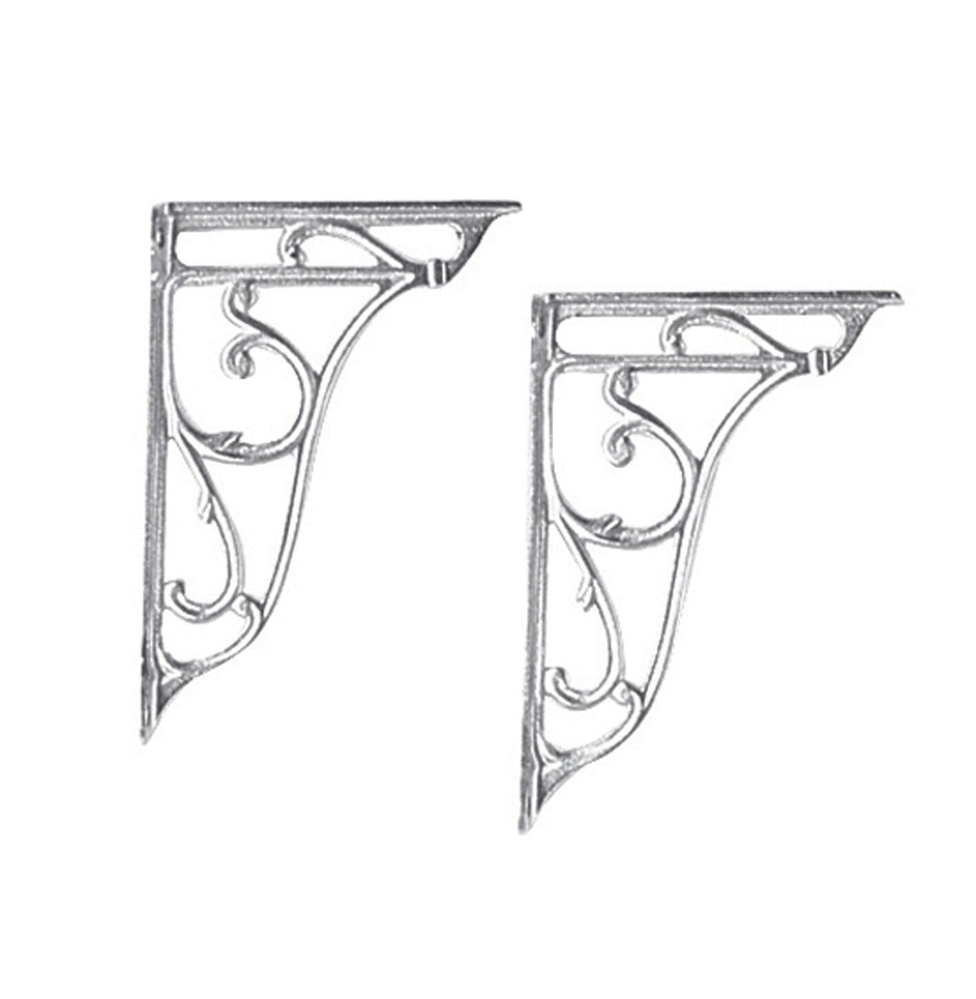 Ceramic Accessories Pair Ornate Cistern Brackets Chrome