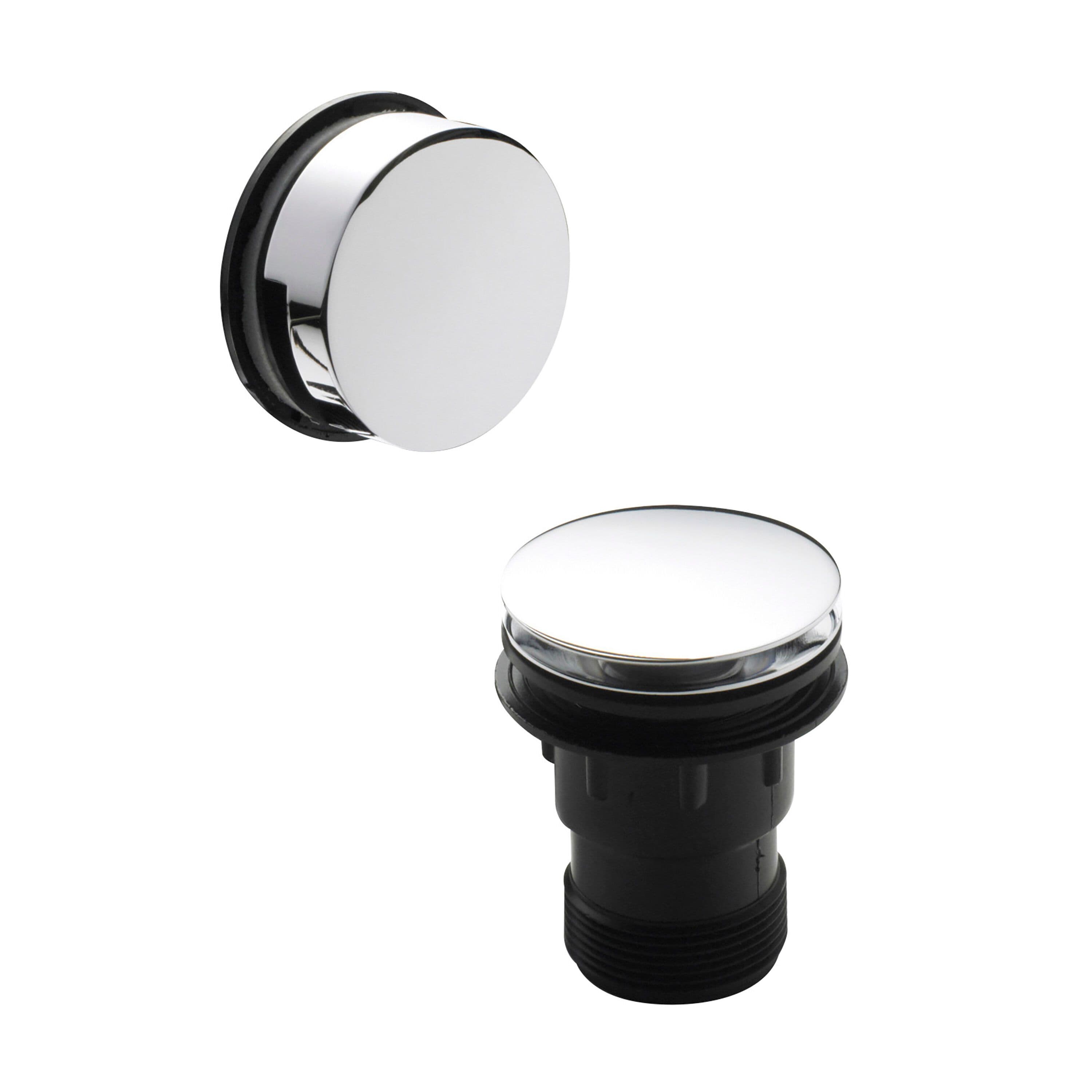 Easyclean Round Push Button Bath Waste Overflow Baths upto 13mm Thick