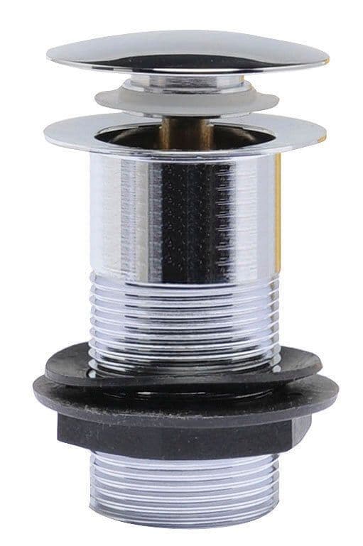 Round Easyclean Unslotted Push Button Basin Waste Chrome