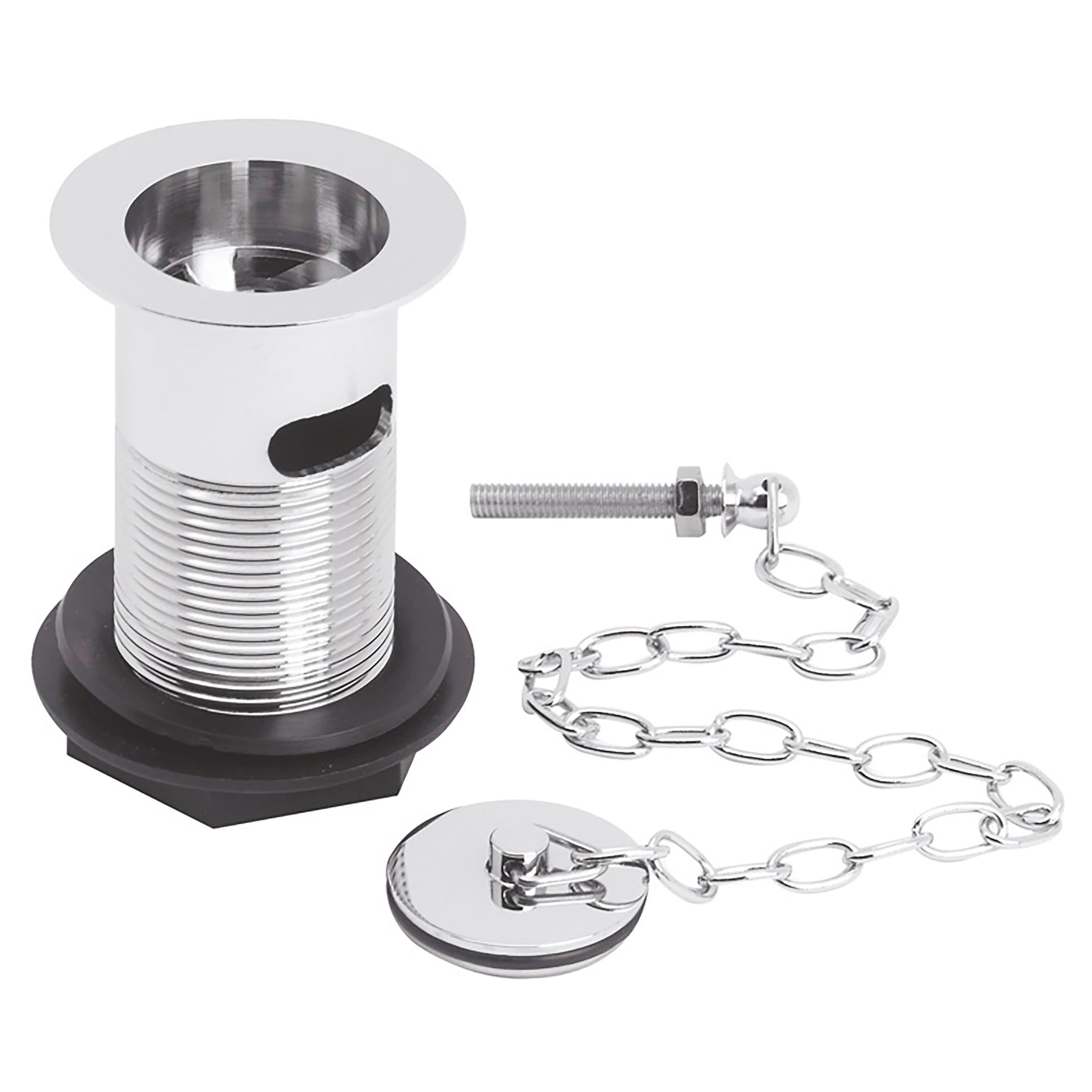 Round Basin Waste Brass Plug Link Chain Chrome