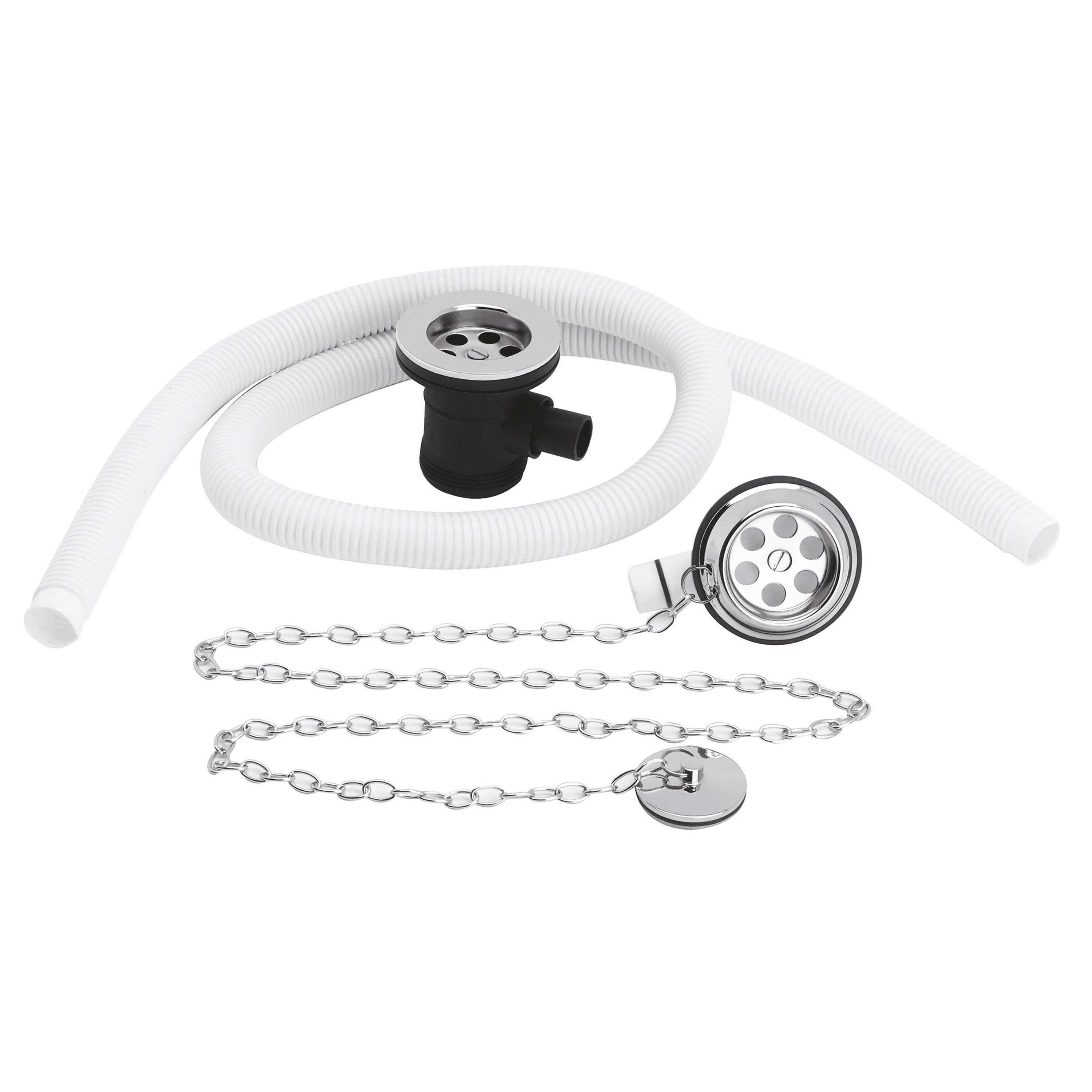 Extended Retainer Bath Waste Overflow Plug Link Chain Waste Baths up to 20mm Thick