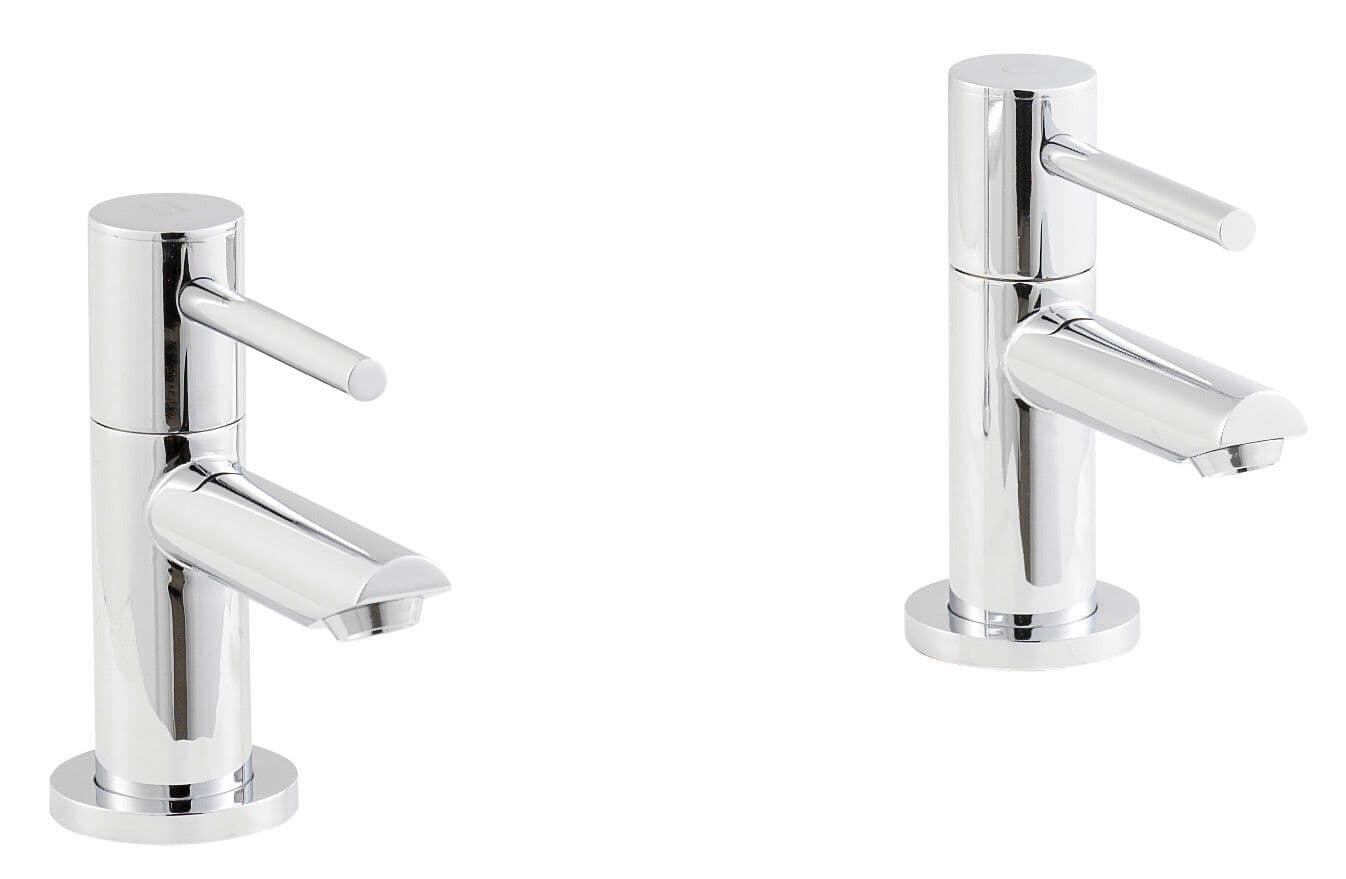 Round Lever Basin Taps Chrome