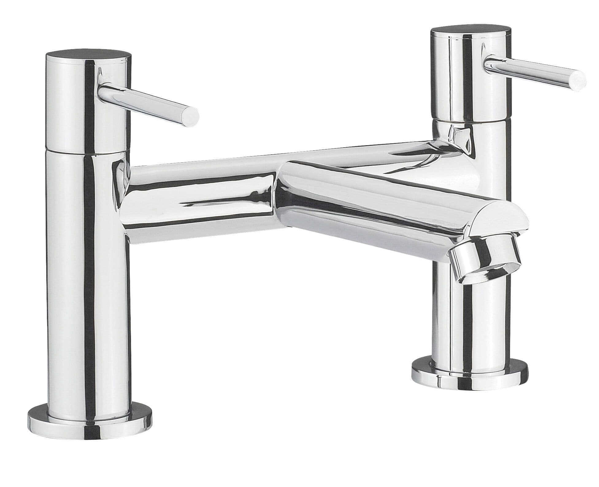 Luxury Round Deck Mounted Bath Filler Tap Chrome