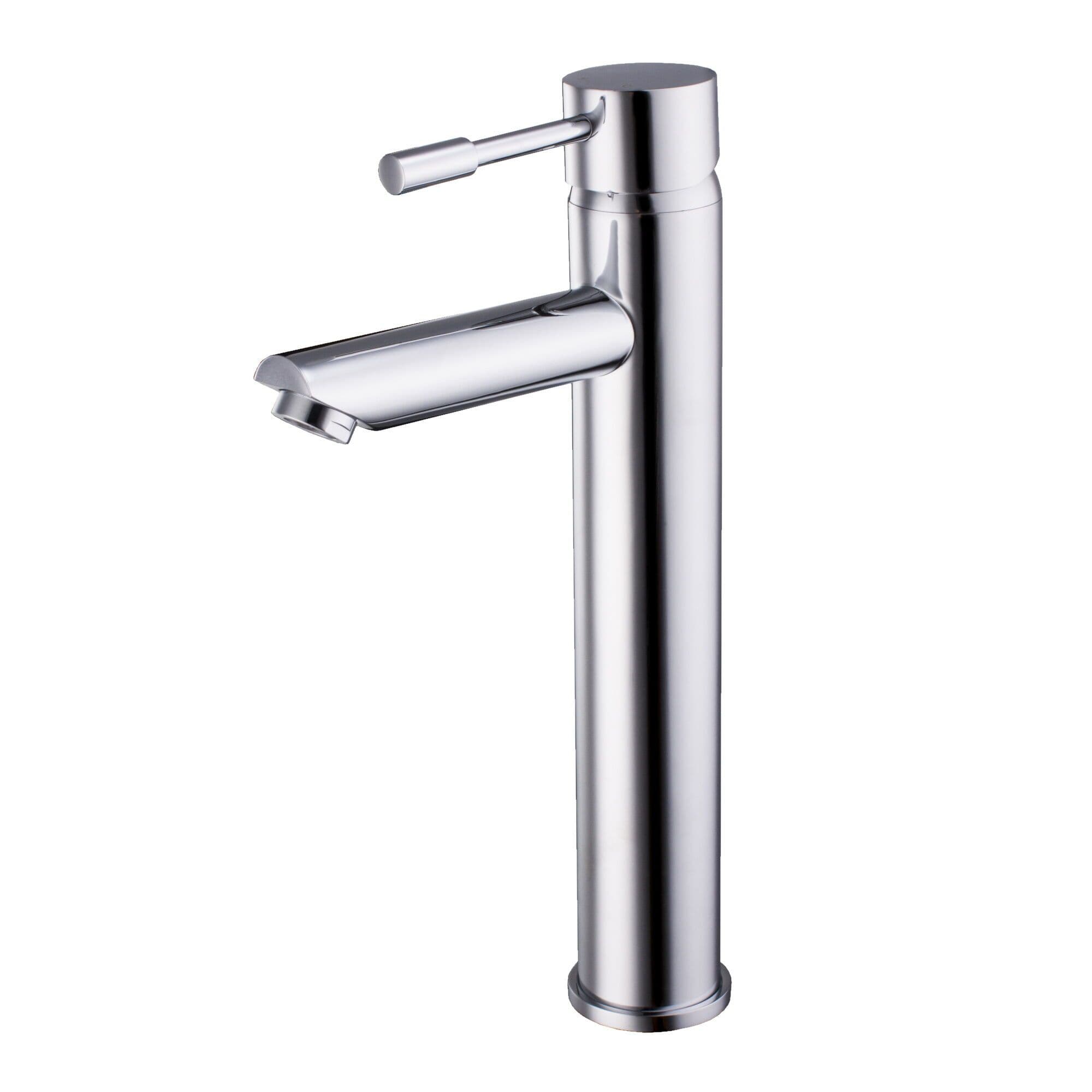 Round Tall Lever Mono Basin Mixer Tap Chrome