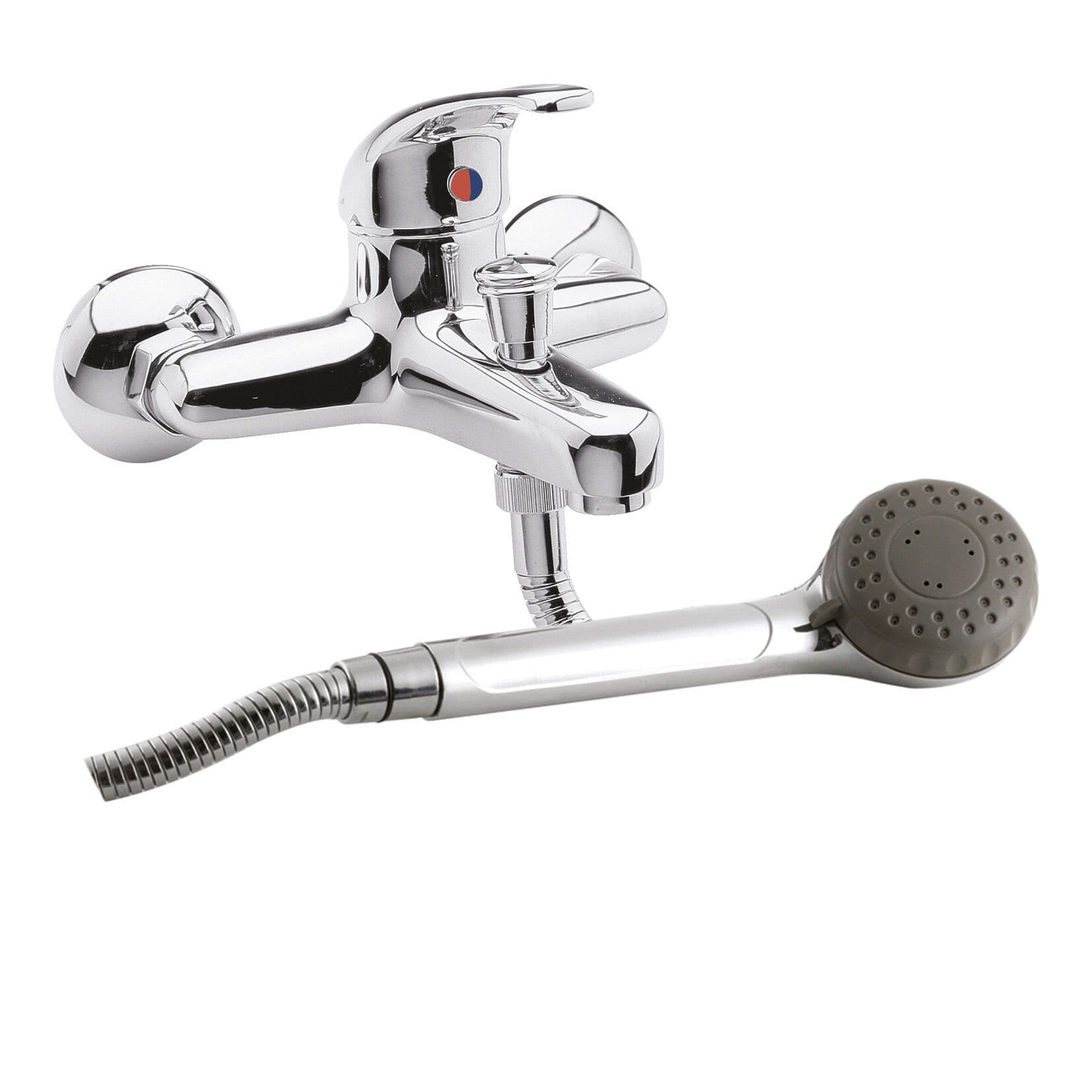 Modern Bathroom Pair Wall Mount Couplings Chrome 25mm x 65mm