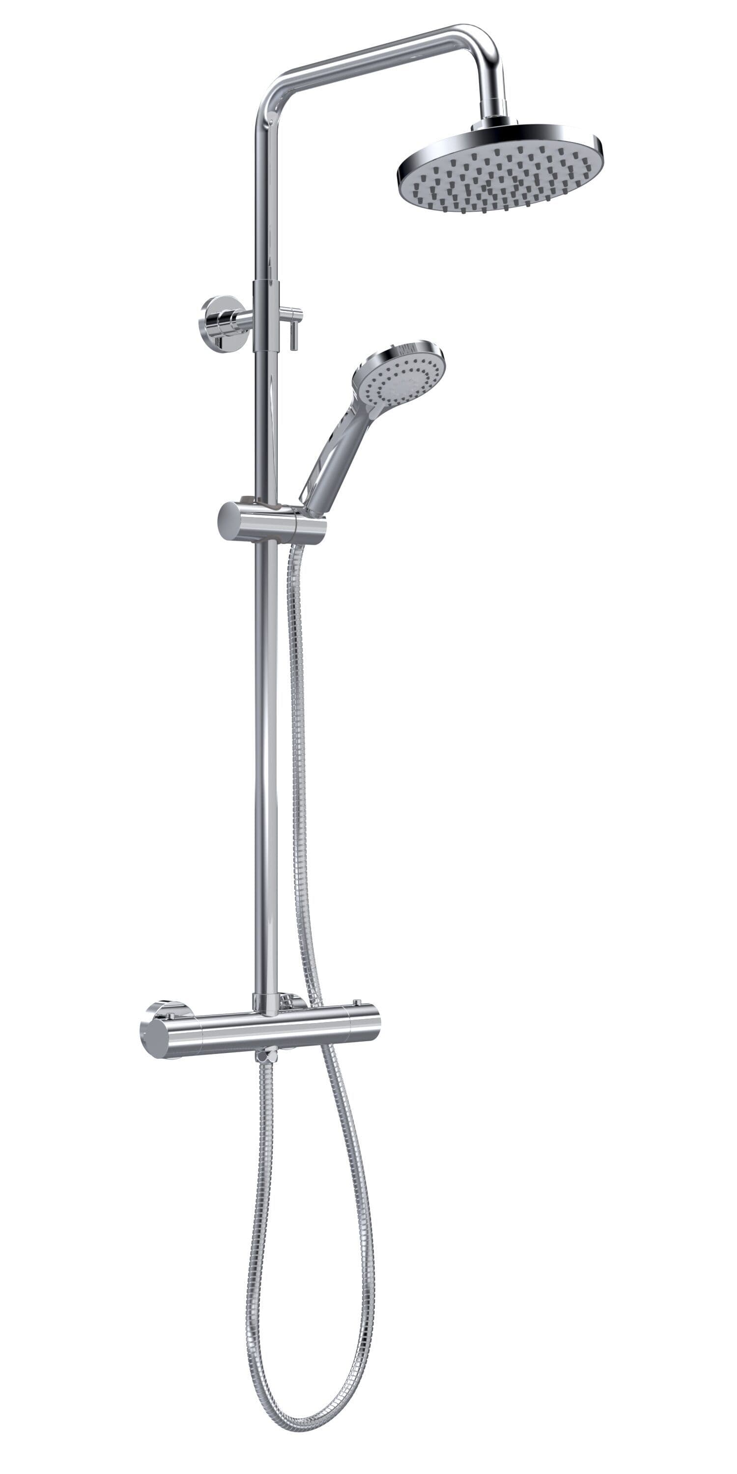 Thermostatic Shower Kit Fixed Head Adjustable Handset Chrome