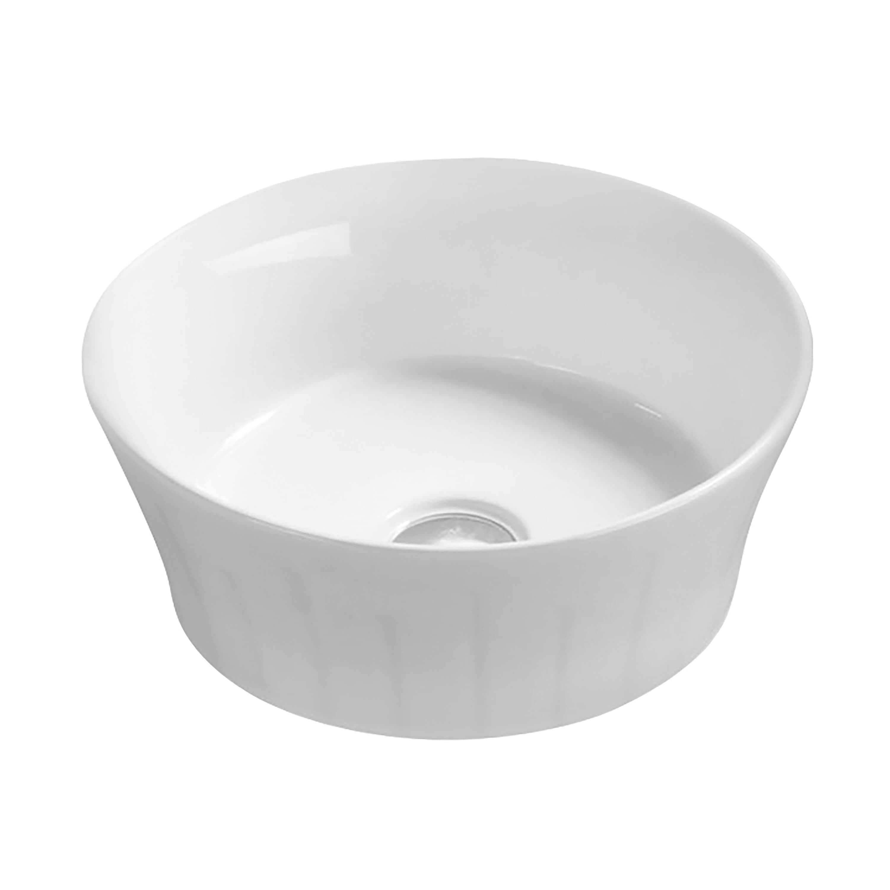 Round Ceramic Countertop Vessel without Overflow 360mm