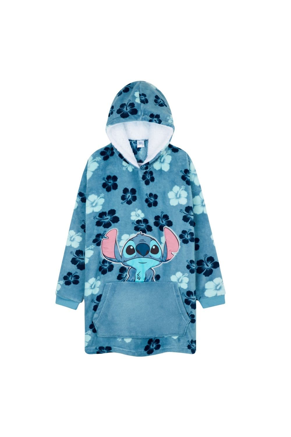 Stitch Flowers Oversized Hooded Poncho