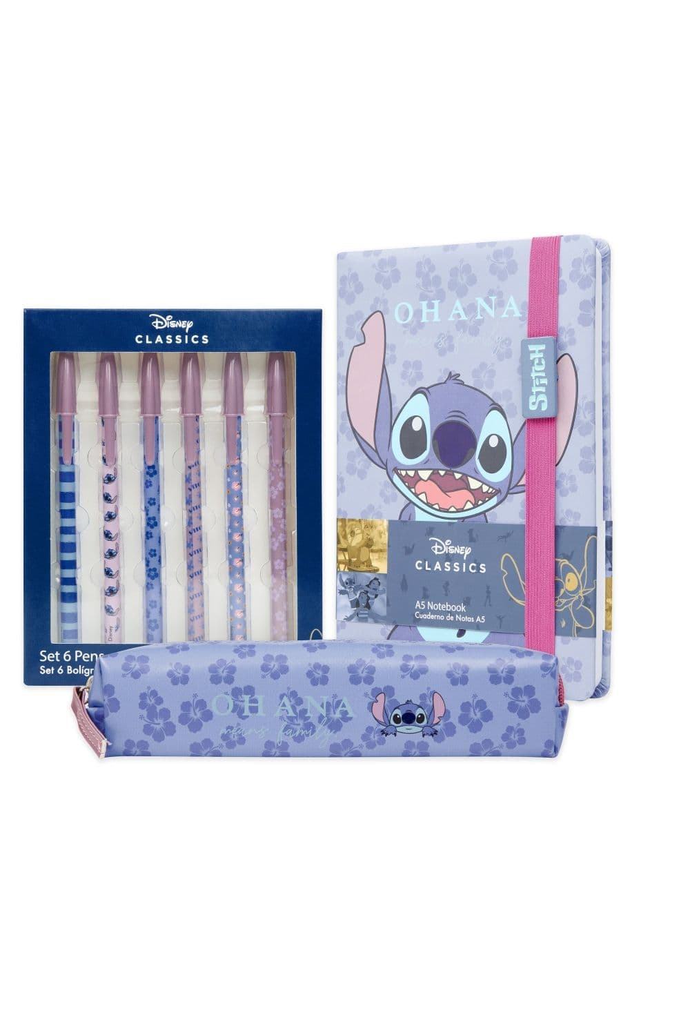 Stitch Stationary Set A5 Notebook Pencils Pencil Case