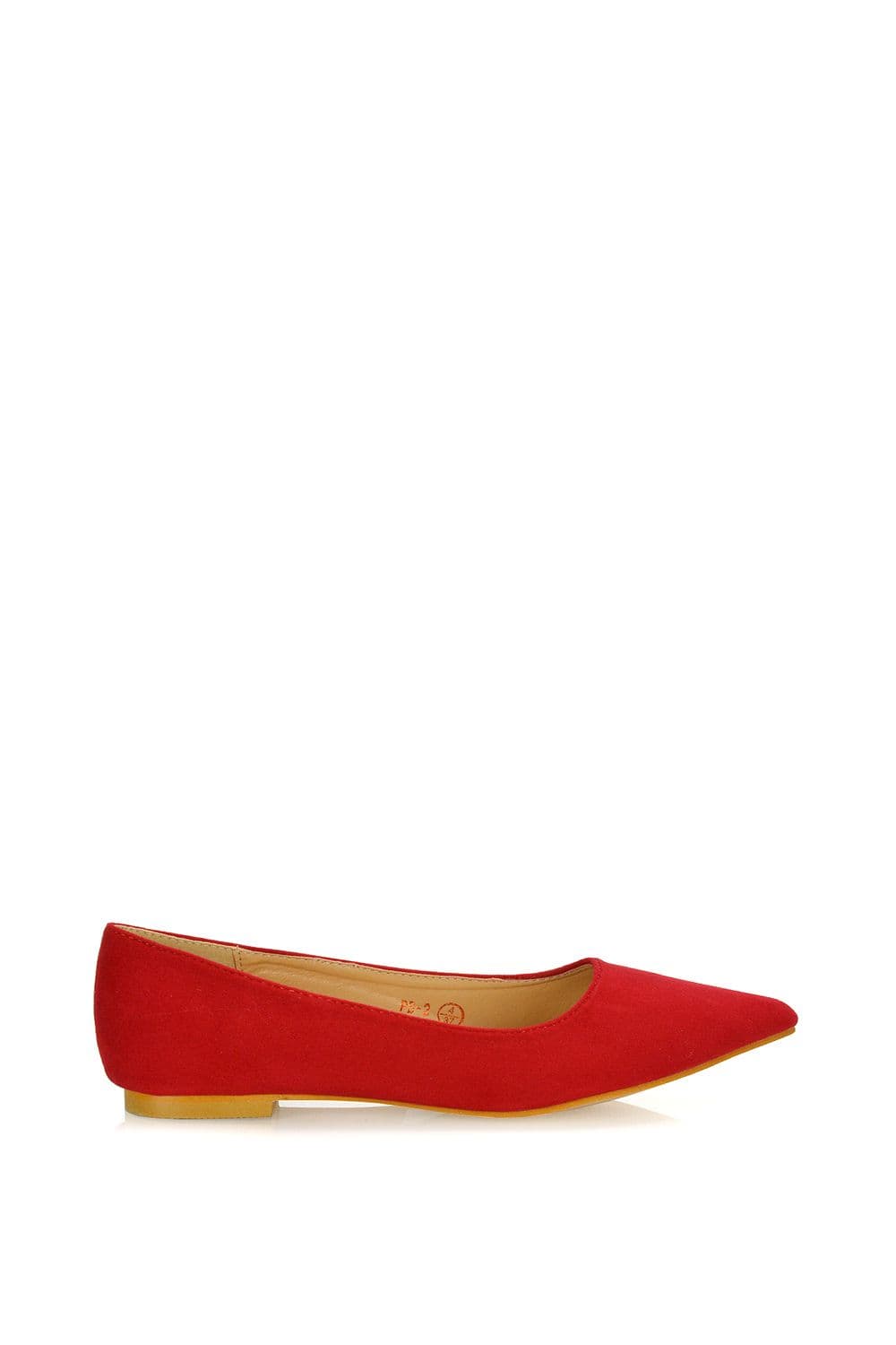 XY London Women's 'Alessia' Flat Pointed Toe Low Heel Slip on Bridal Ballerina Pump Shoes in Red | Size: 8