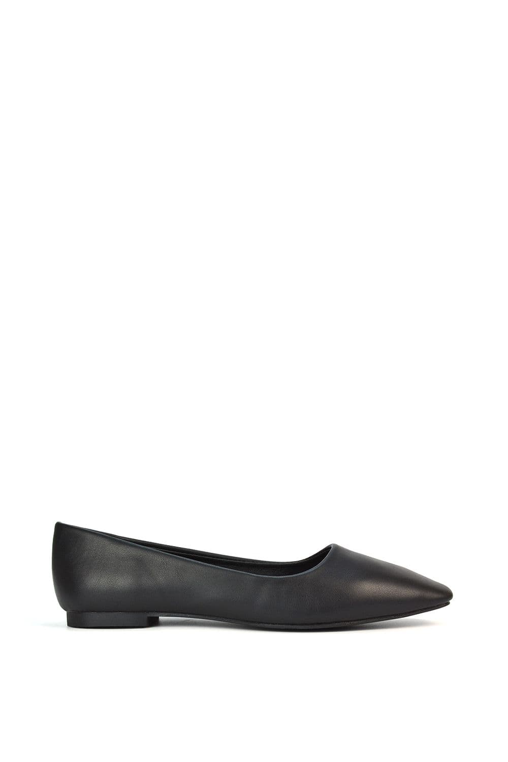 XY London Women's 'Maci' Square Toe Slip On Flat Heel Ballerina Pumps in Black | Size: 7