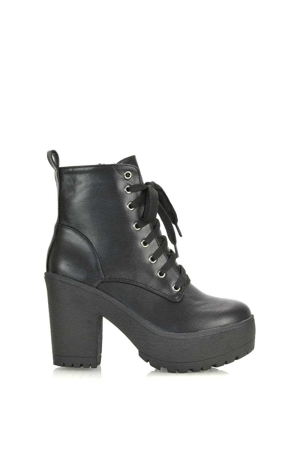 'Merida' Lace up Chunky Platform Block High Heel Ankle Boots