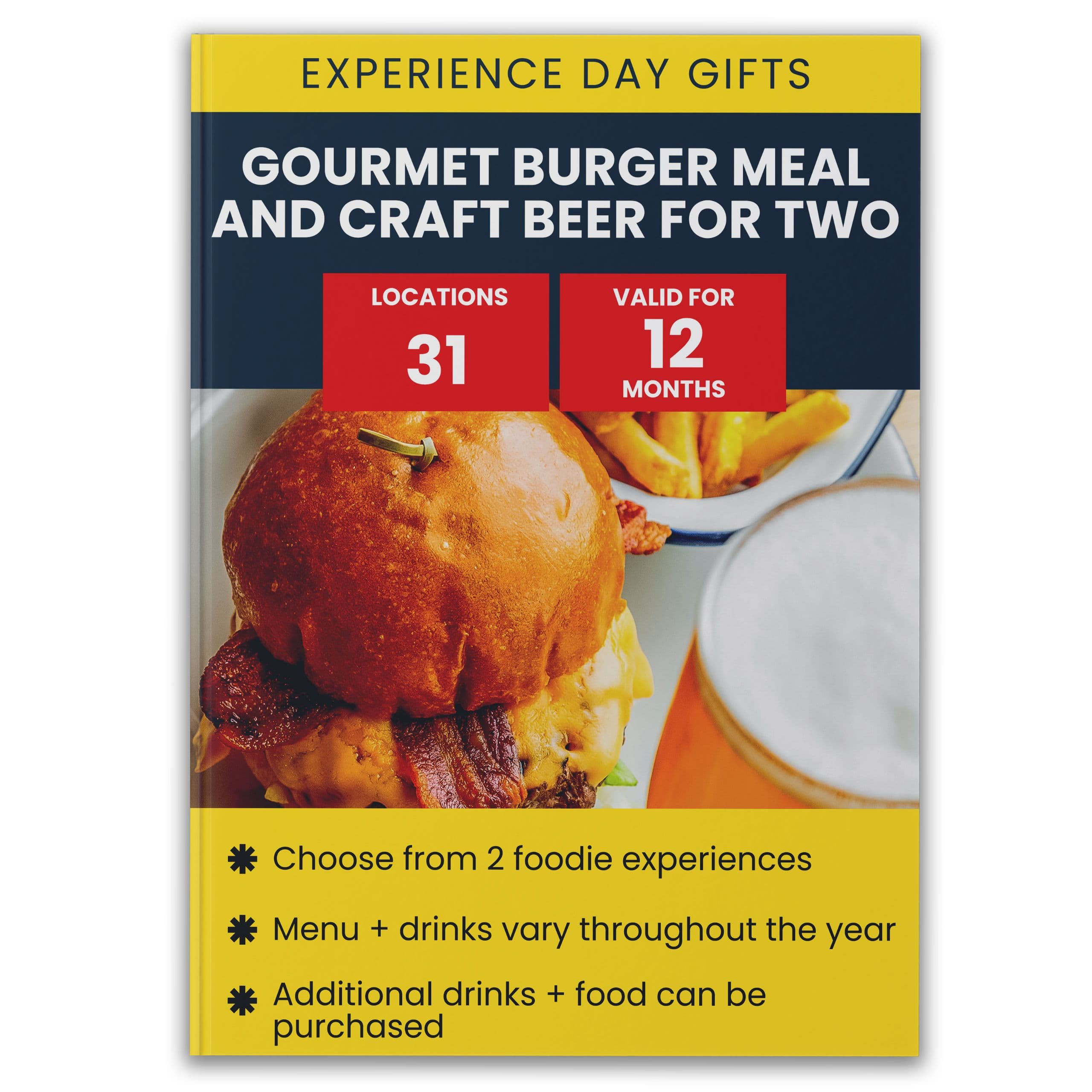 Gourmet Burger Meal Craft Beer Two Gift Experience