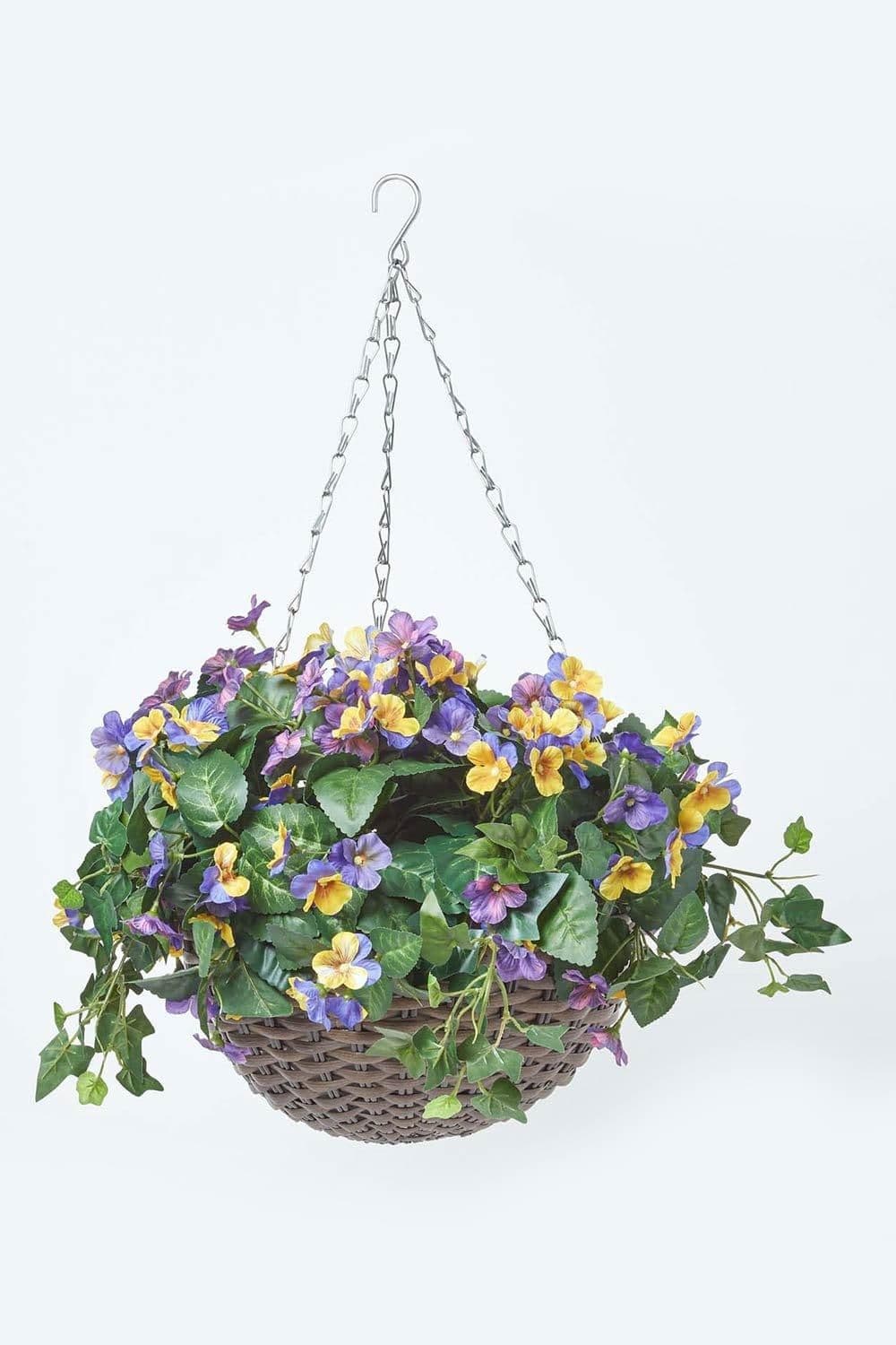 Purple Pansy Hanging Basket 60 cm