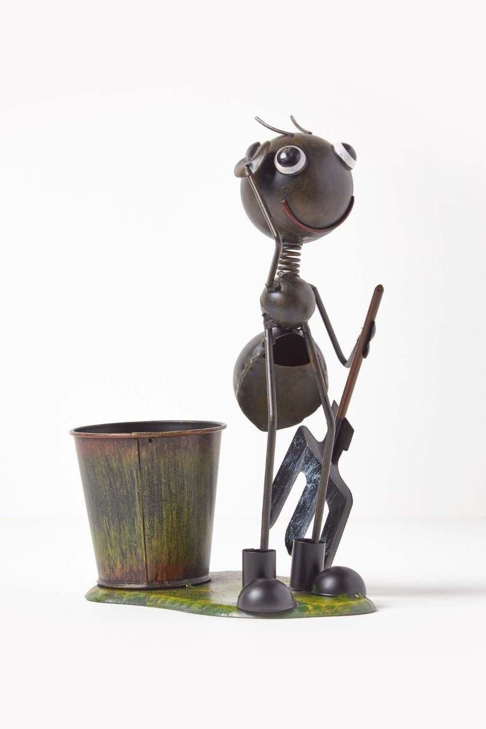 Metal Ant Garden Fork Flower Pot 32 cm Tall