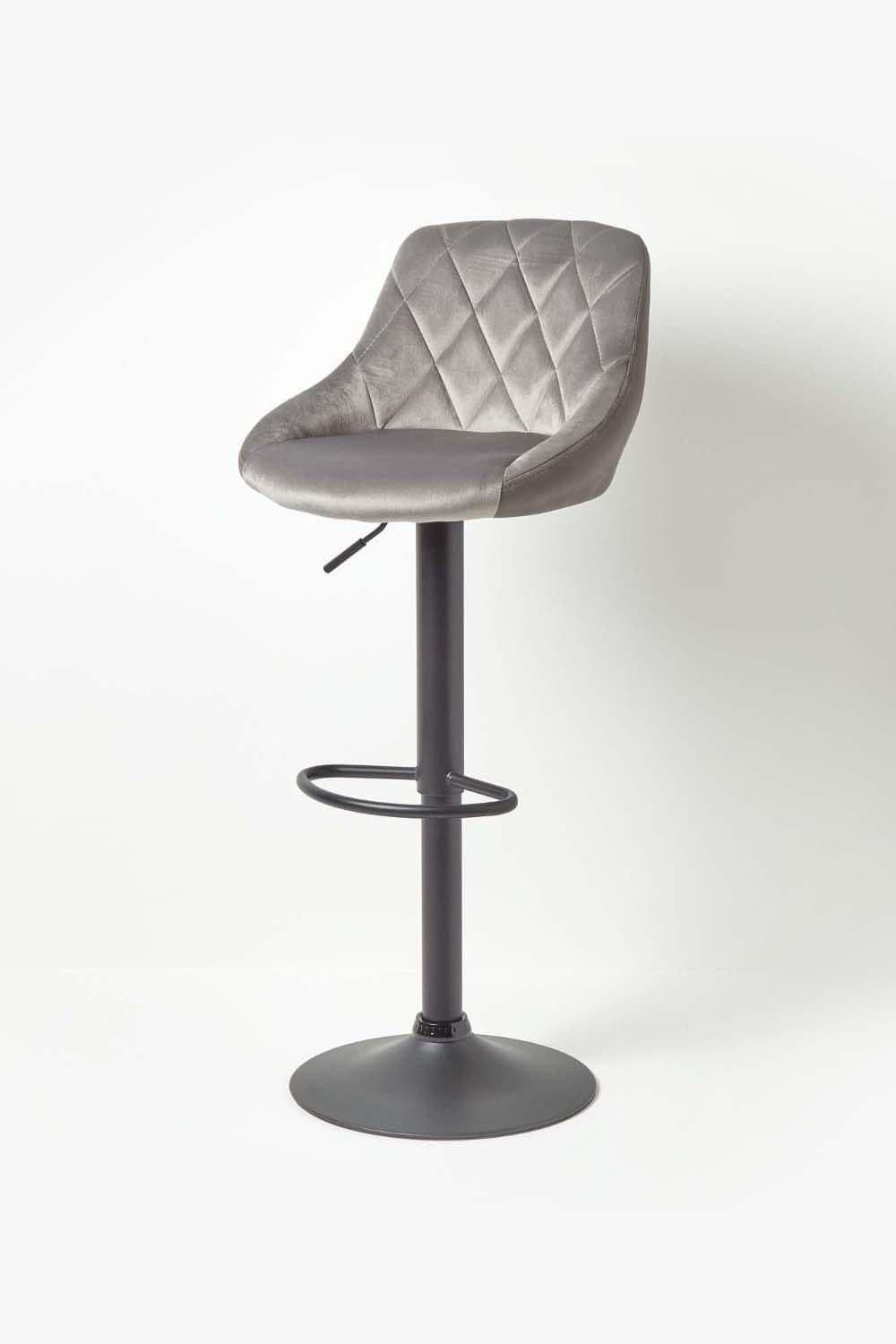 Henley Velvet Leather Height Adjustable Bar Stool
