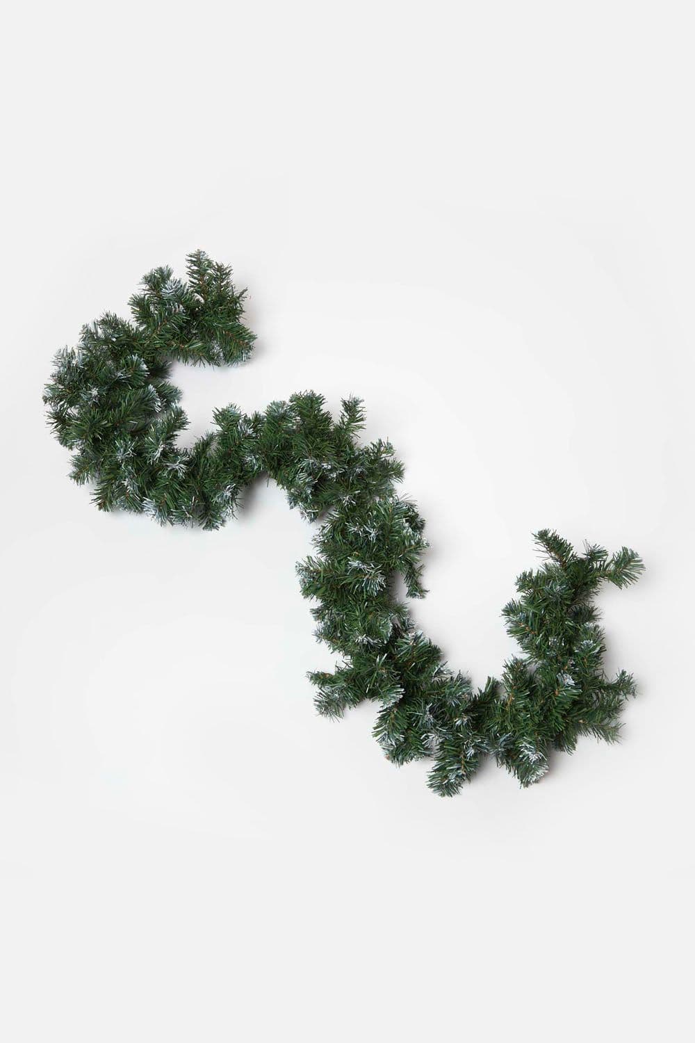 Snow Dusted Foliage Christmas Garland