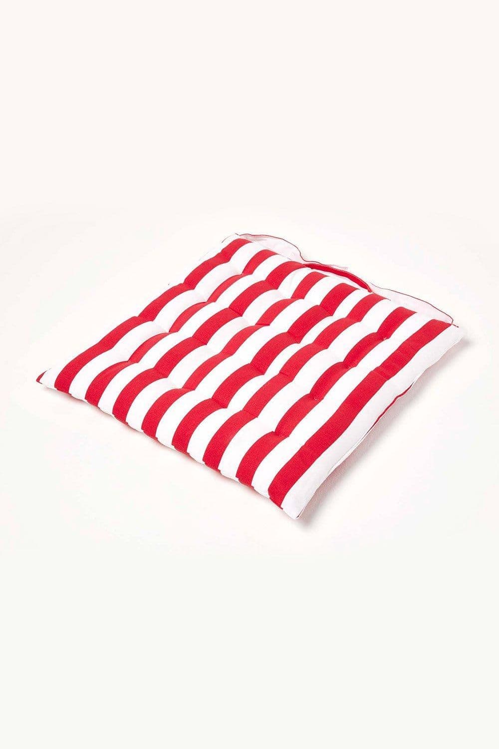 Stripe Seat Pad Button Straps 100% Cotton