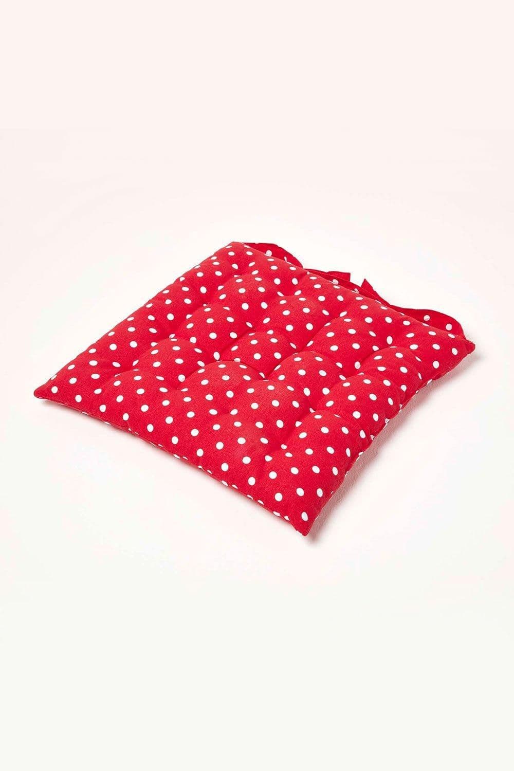 Polka Dot Seat Pad Button Straps 100% Cotton