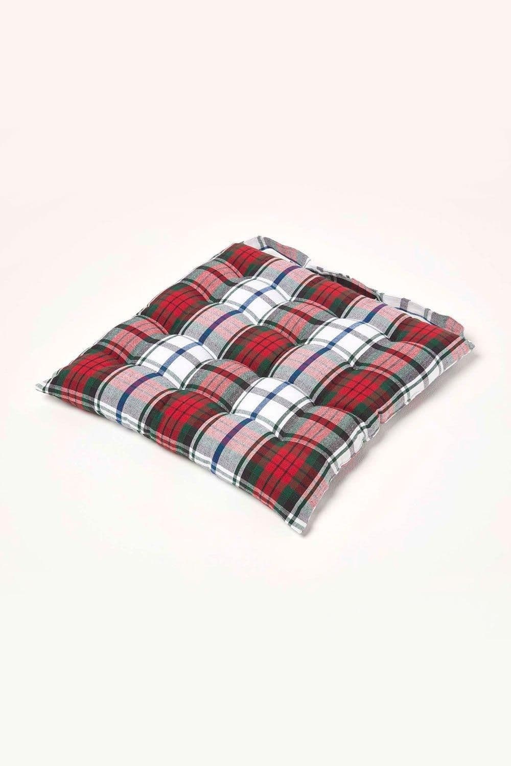 Macduff Tartan Seat Pad Button Straps 100% Cotton