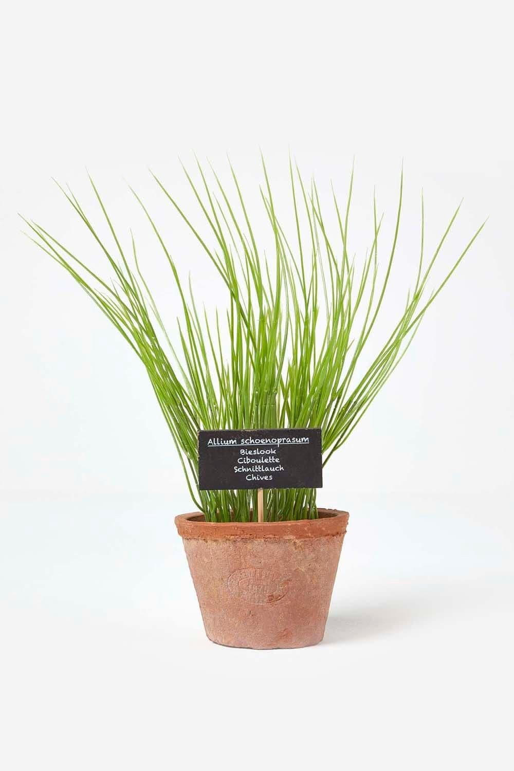 Artificial Chive Plant Decorative Pot