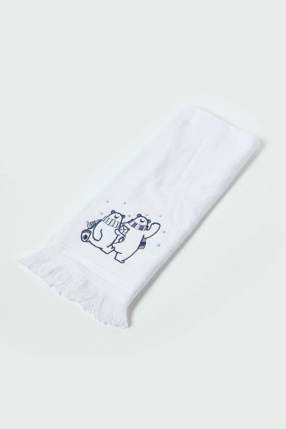 Cotton Polar Bear Christmas Tea Towel