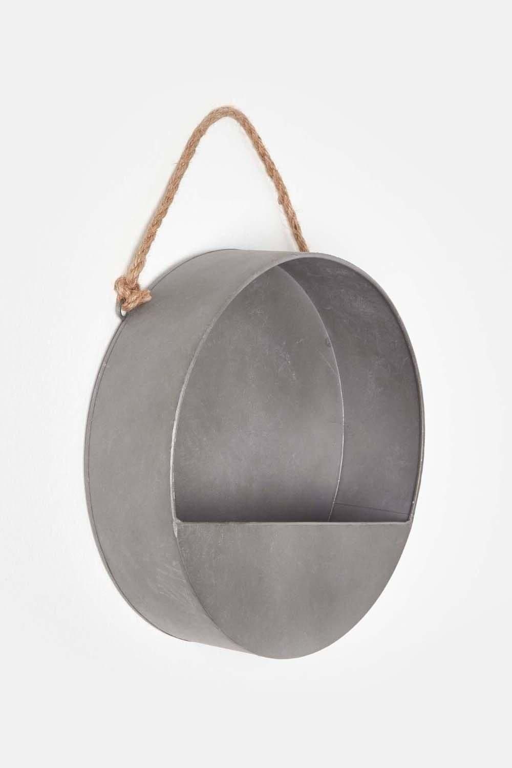 Medium Round Metal Hanging Wall Planter 30 cm