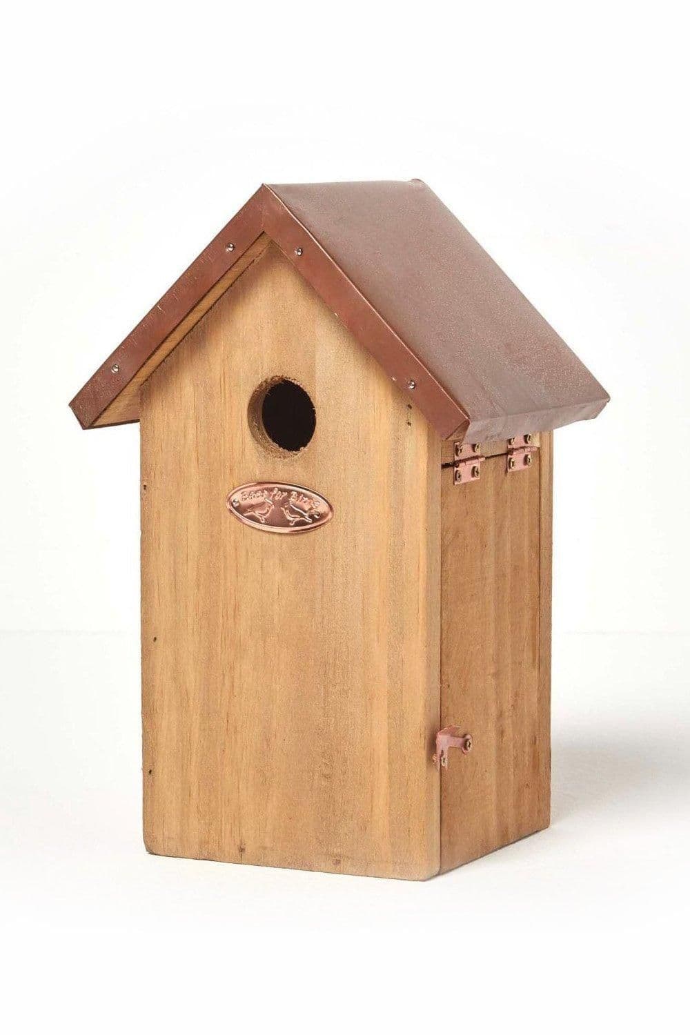Wooden Tit Bird Box House Copper Roof