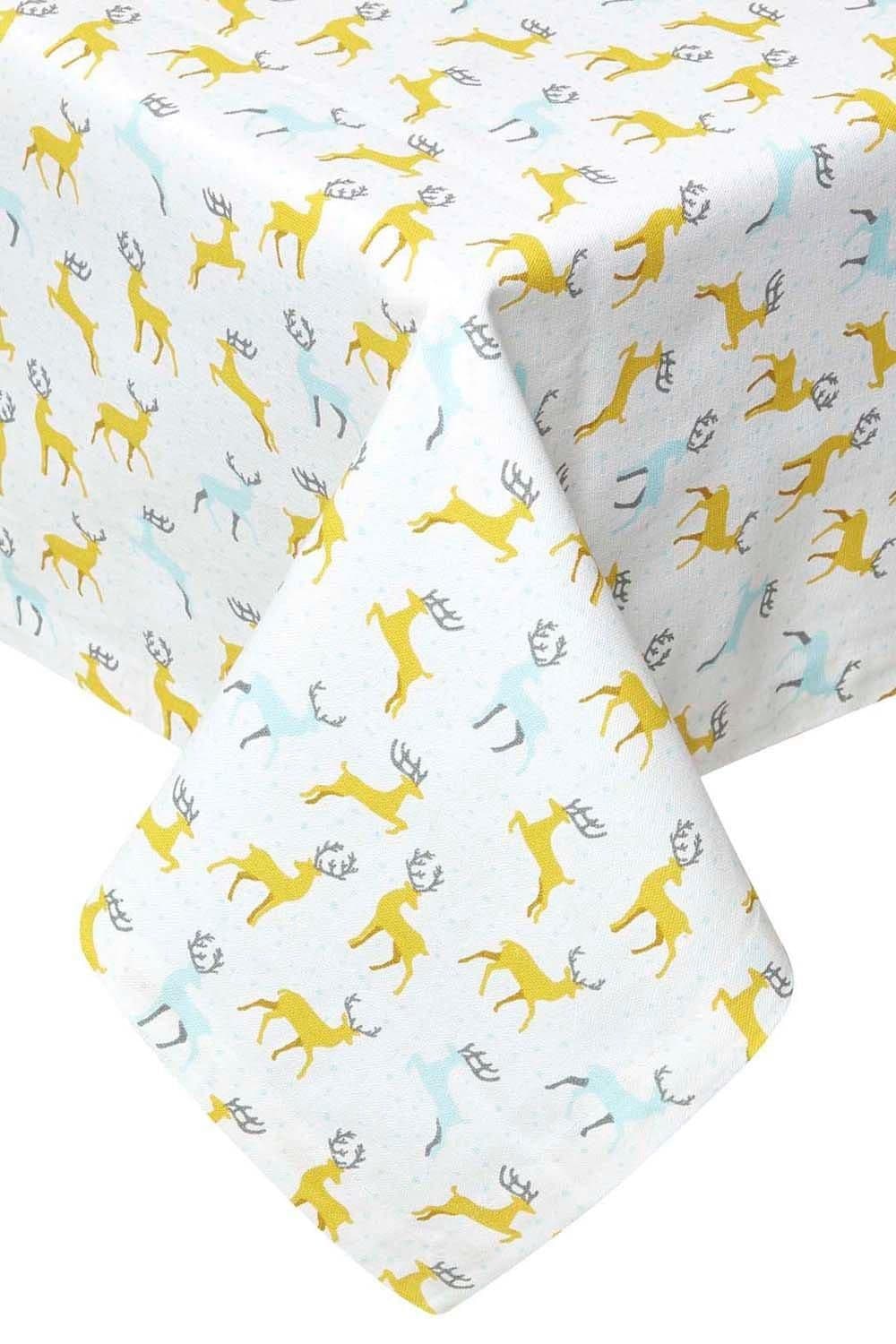 Majestic Stag Cotton Christmas Tablecloth 137cm x 137cm
