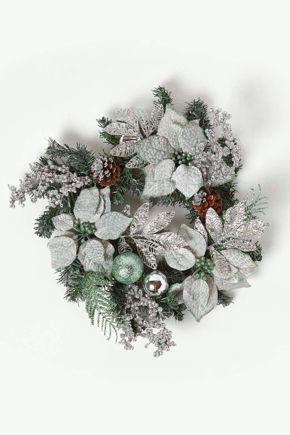Mint Green & Silver Christmas Wreath