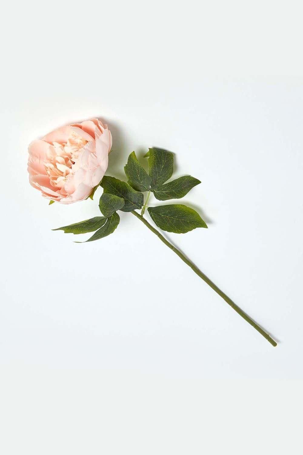 Pale Peony Single Stem 56 cm
