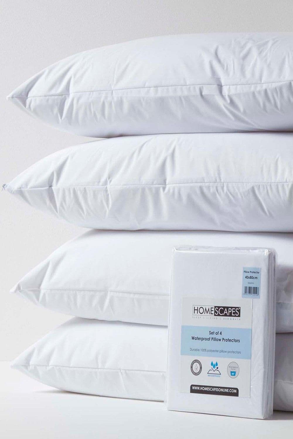 Waterproof Pillow Protectors 40 x 80 cm Pack 4