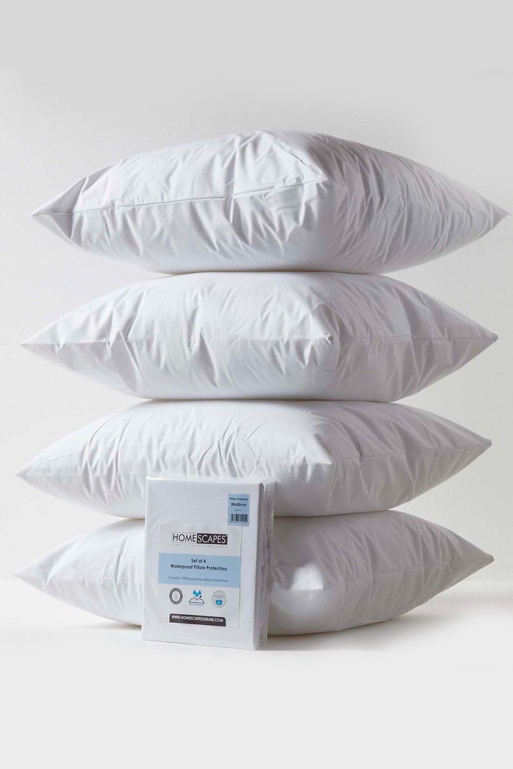Waterproof Pillow Protectors 80 x 80 cm Pack 4
