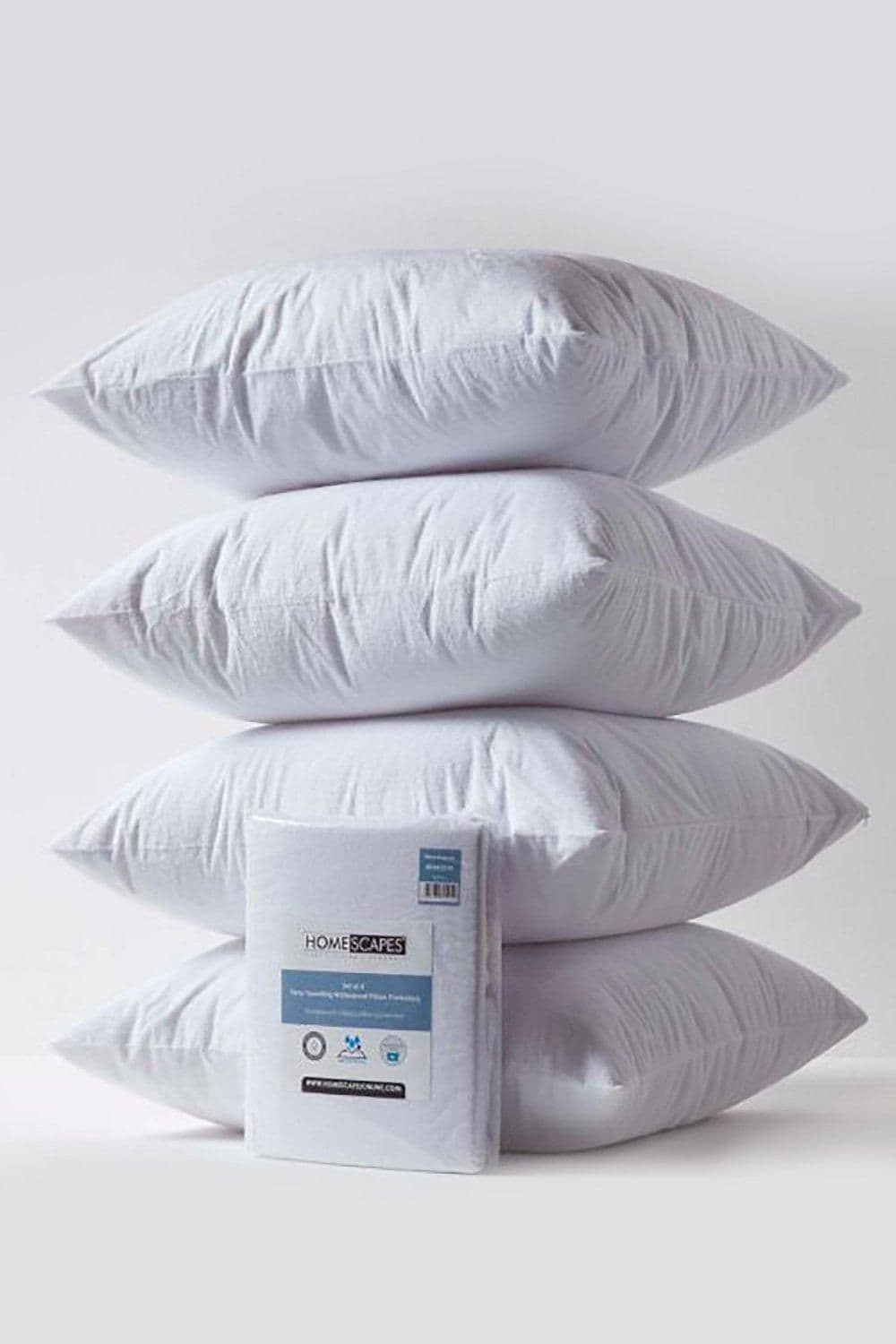 Terry Towelling Waterproof Pillow Protectors 60 x 60 cm Pack 4