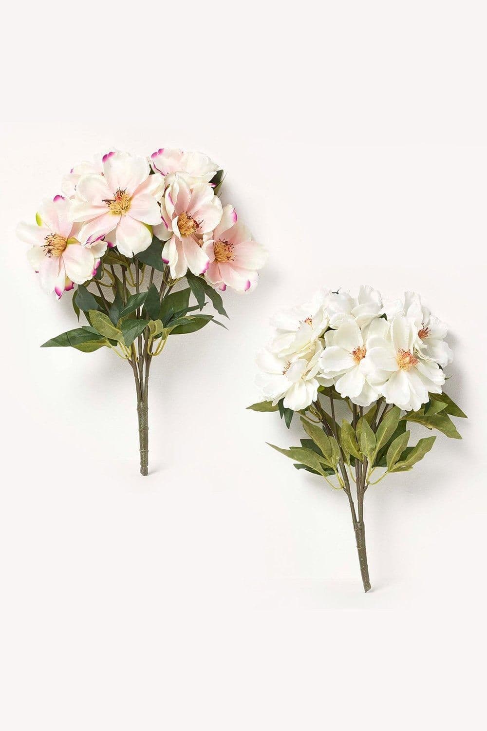Set 2 Cream Artificial Magnolia Bouquet Arrangements