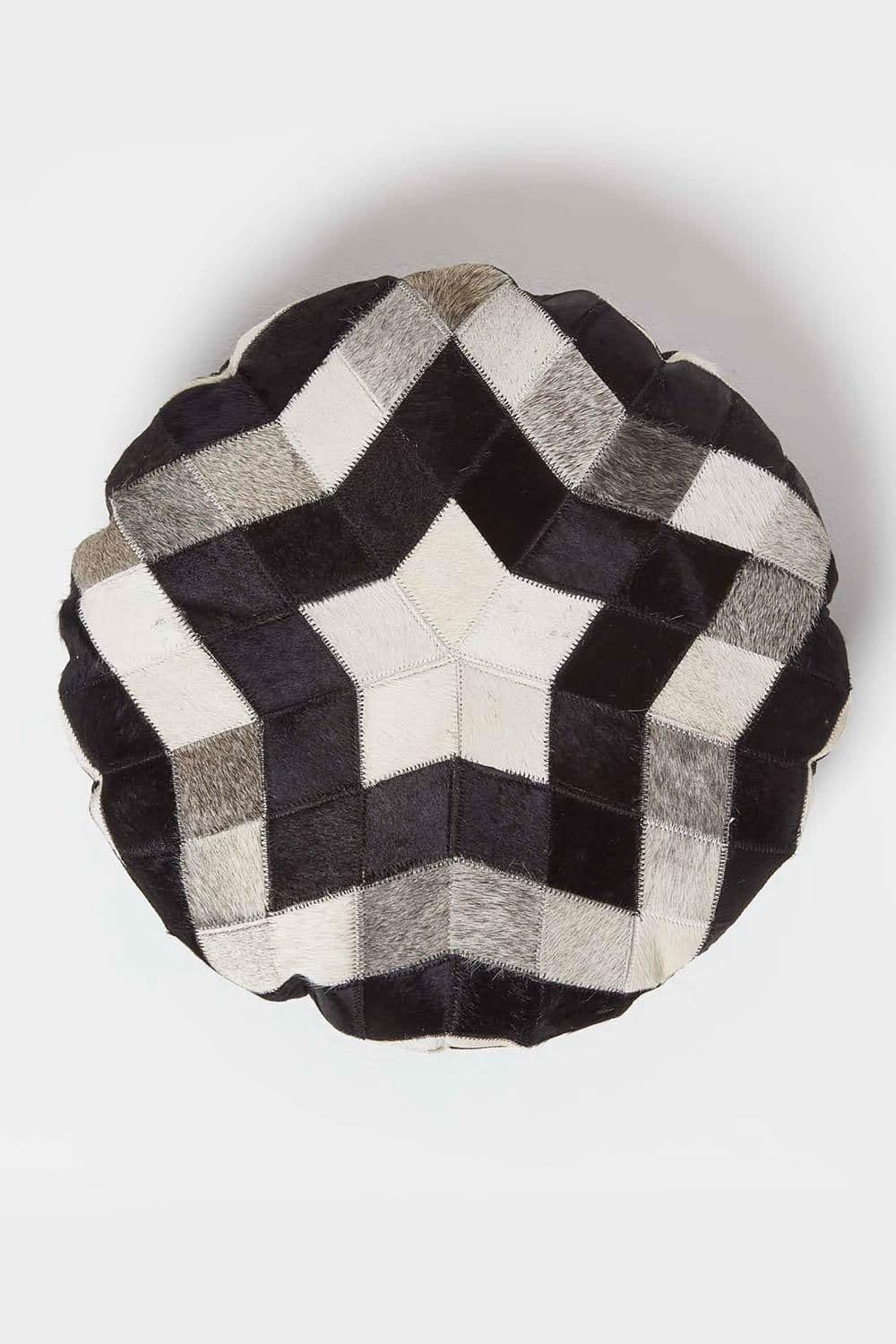 Geometric Star Round Leather Cushion 40 cm