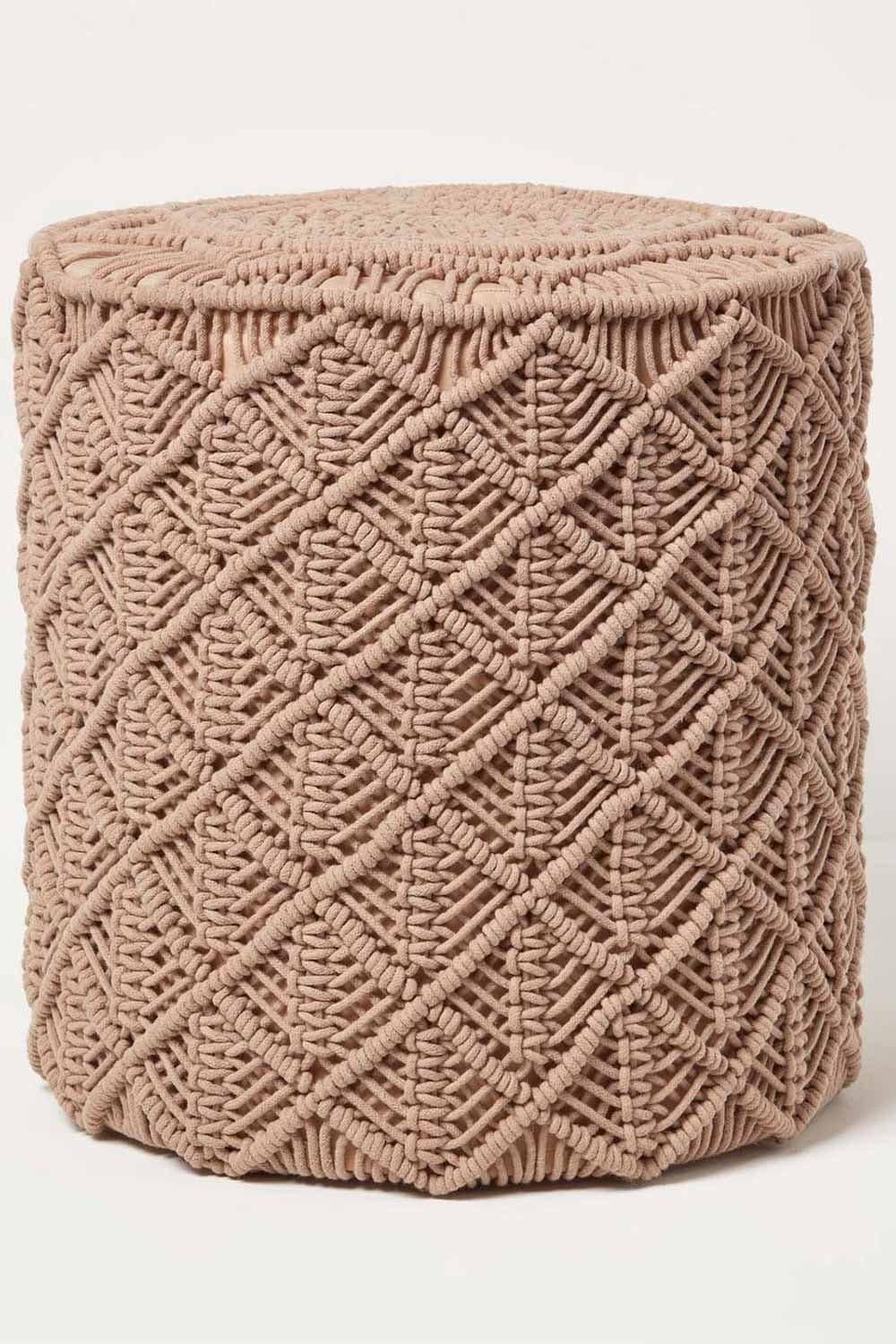 Delilah Macrame Pouffe 42 cm Tall