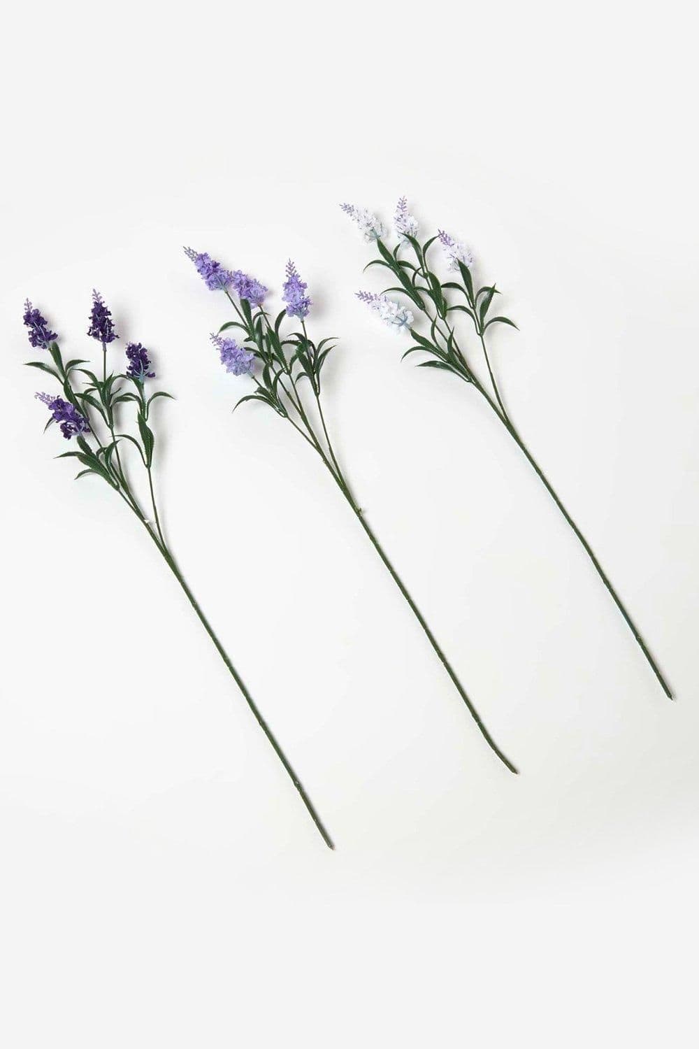 Artificial Lavander Spray Single Stem Set 3 68cm