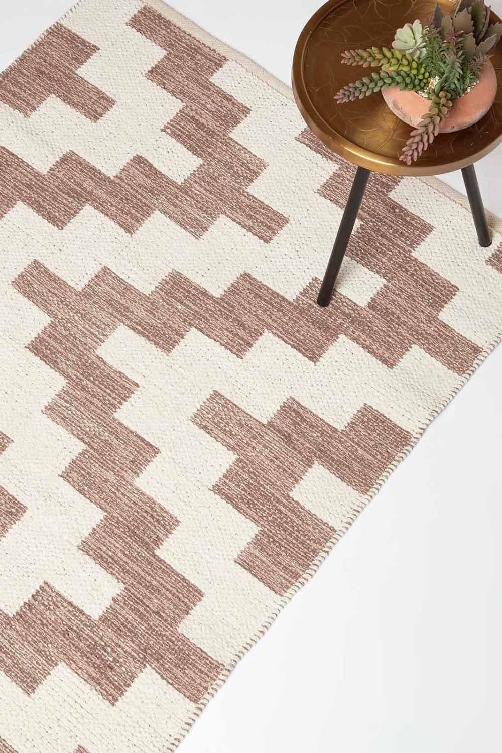 Malina & Natural Kilim Cotton Rug