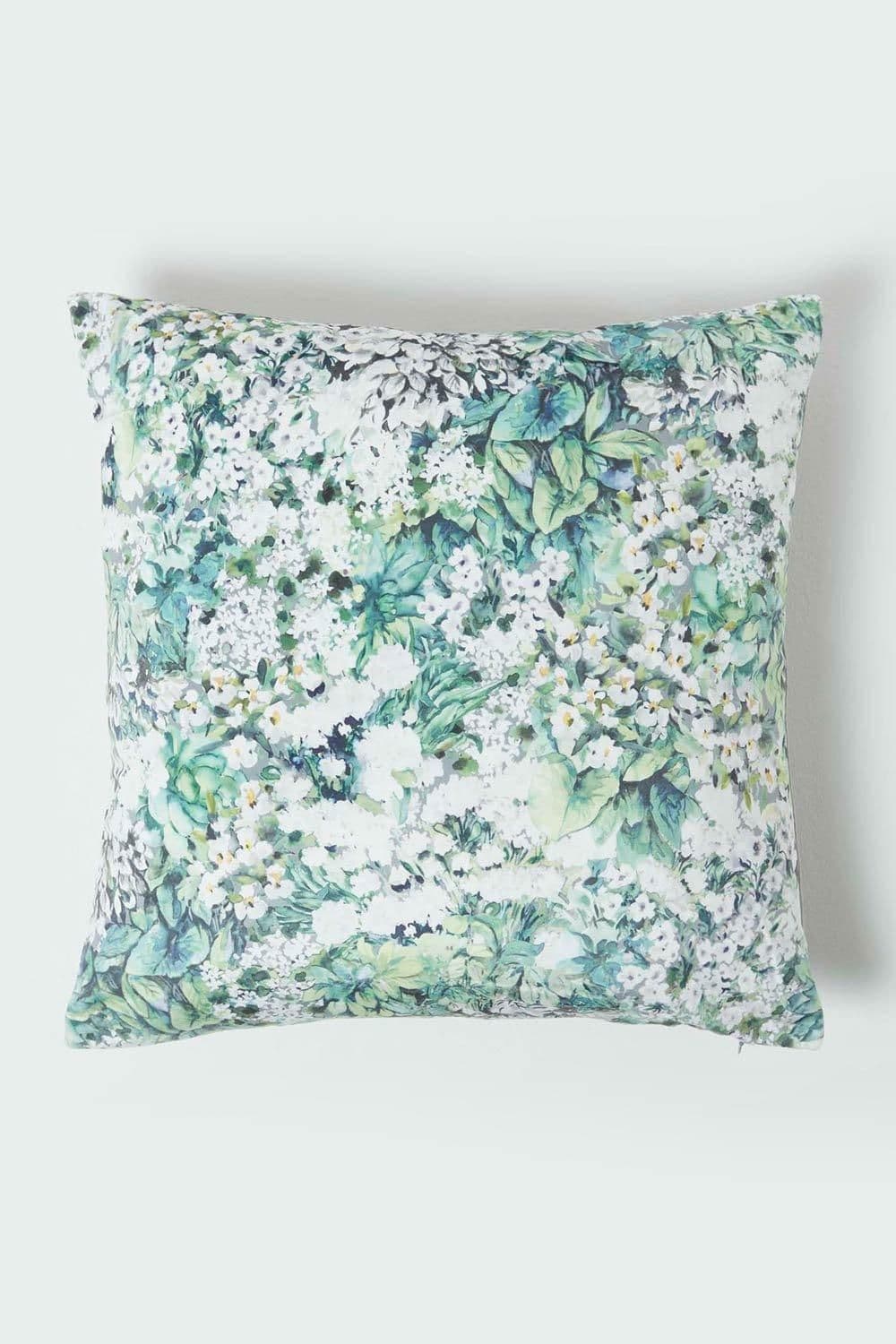 Floral Garden Velvet Cushion 46 x 46 cm