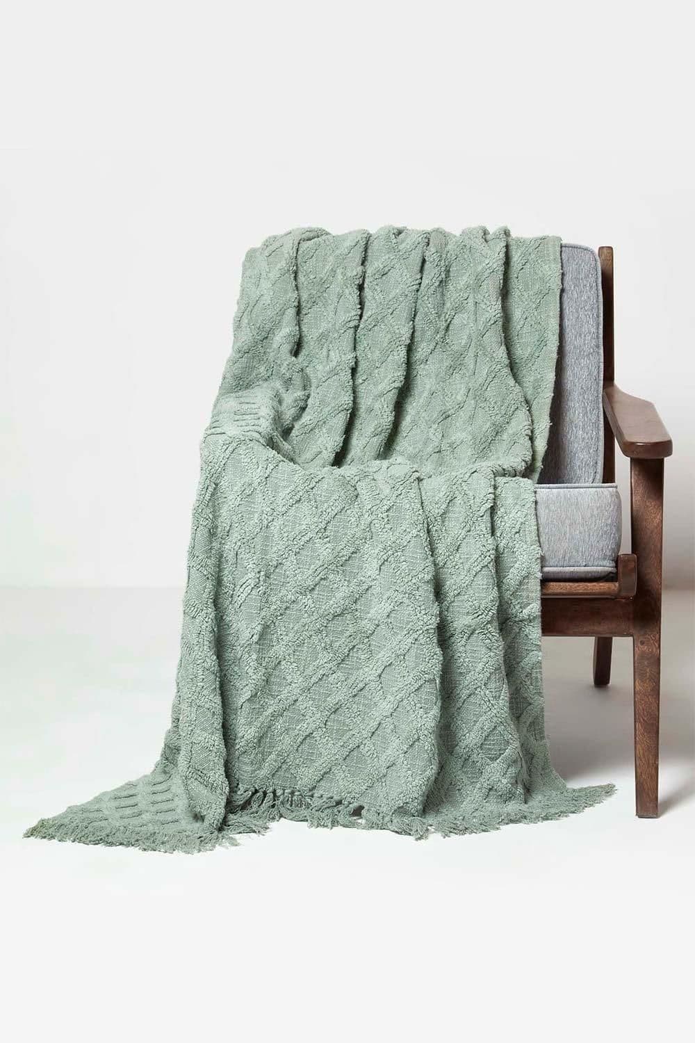Diamond Cotton Tufted Throw