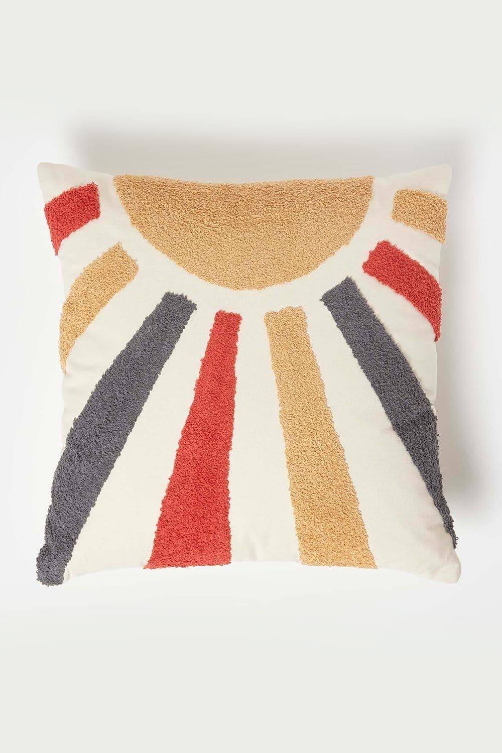 Orange & Sunshine Tufted Cotton Cushion