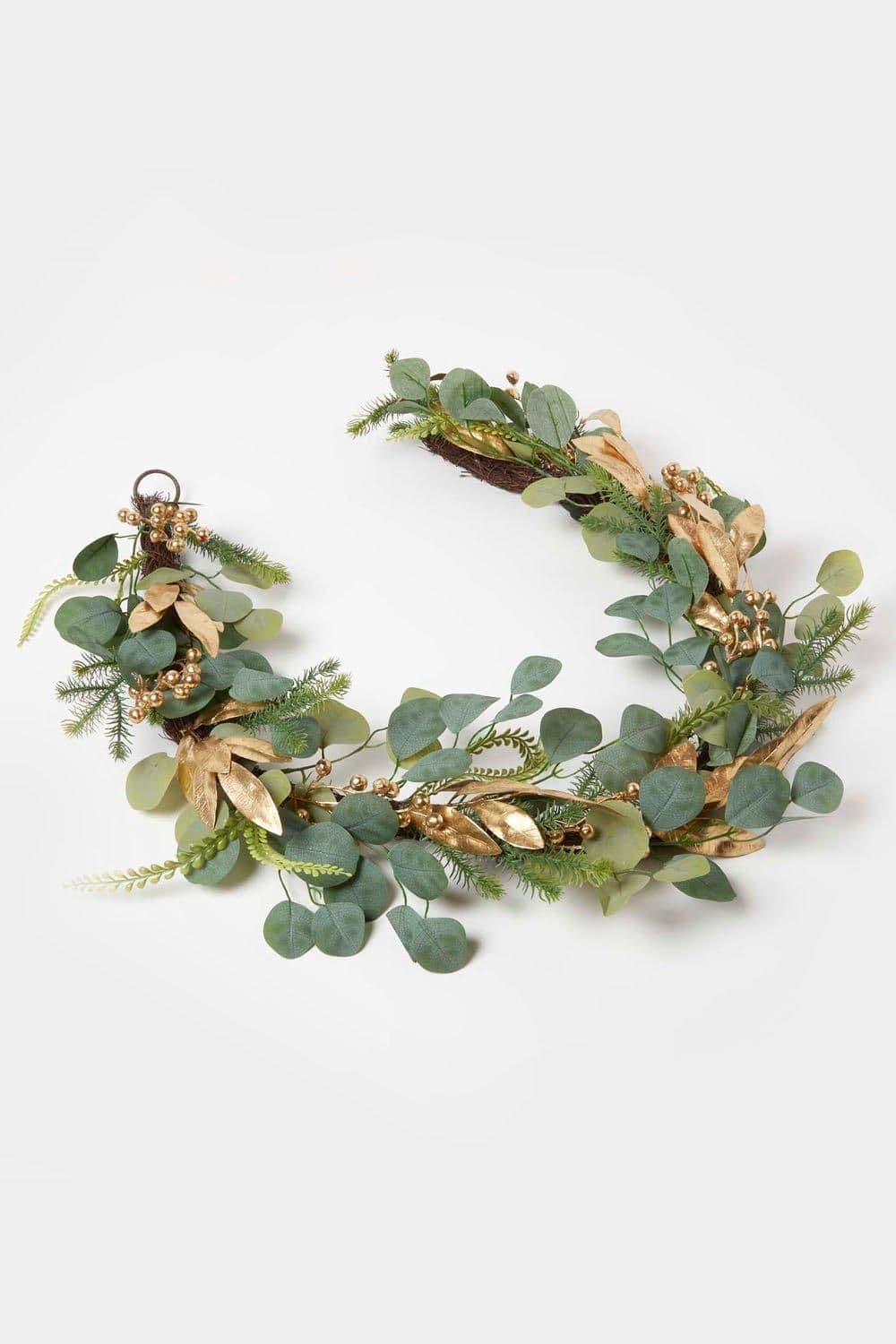 Gold & Eucalyptus Christmas Garland 152 cm