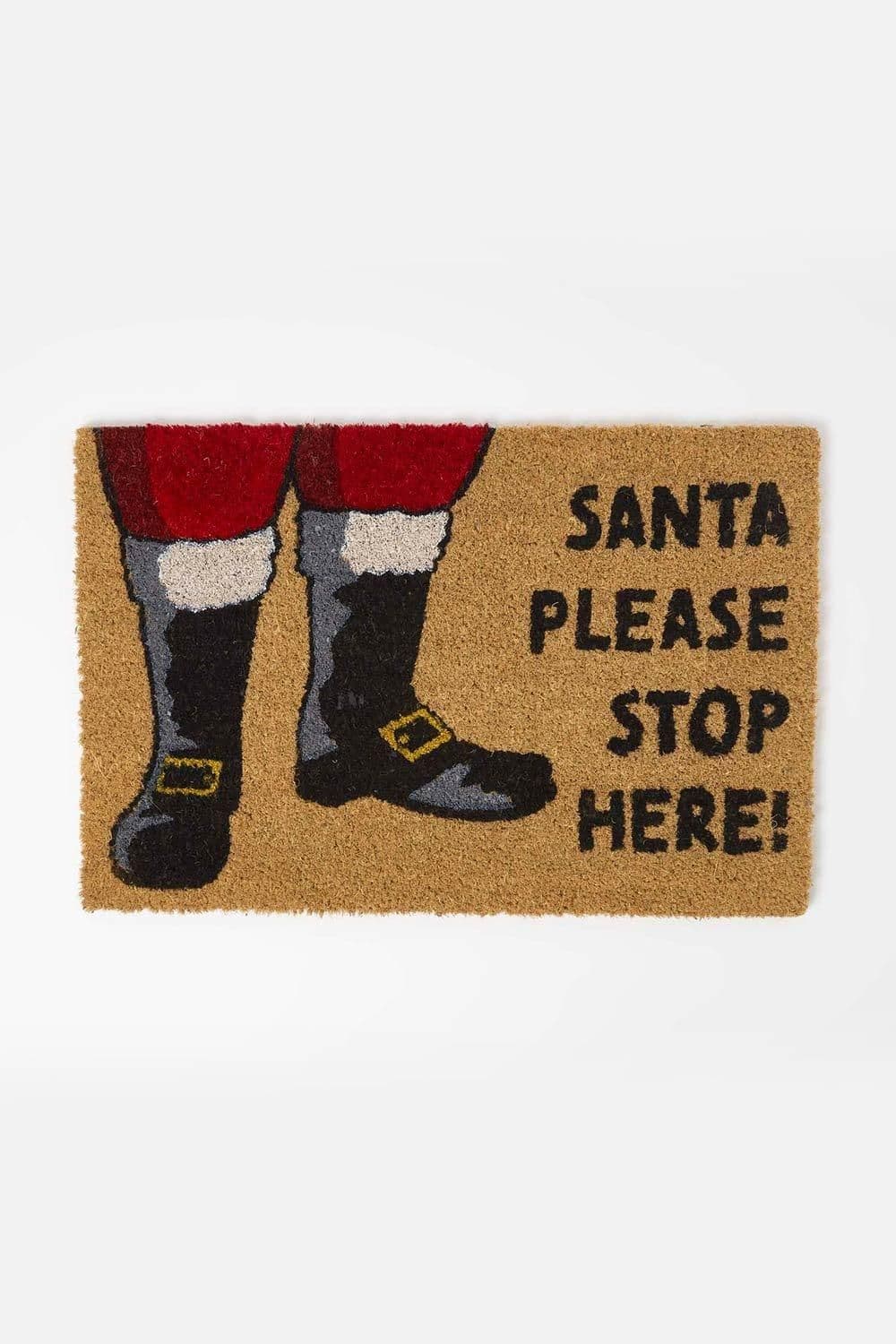 Santa Stop Here Rubber & Coir Doormat