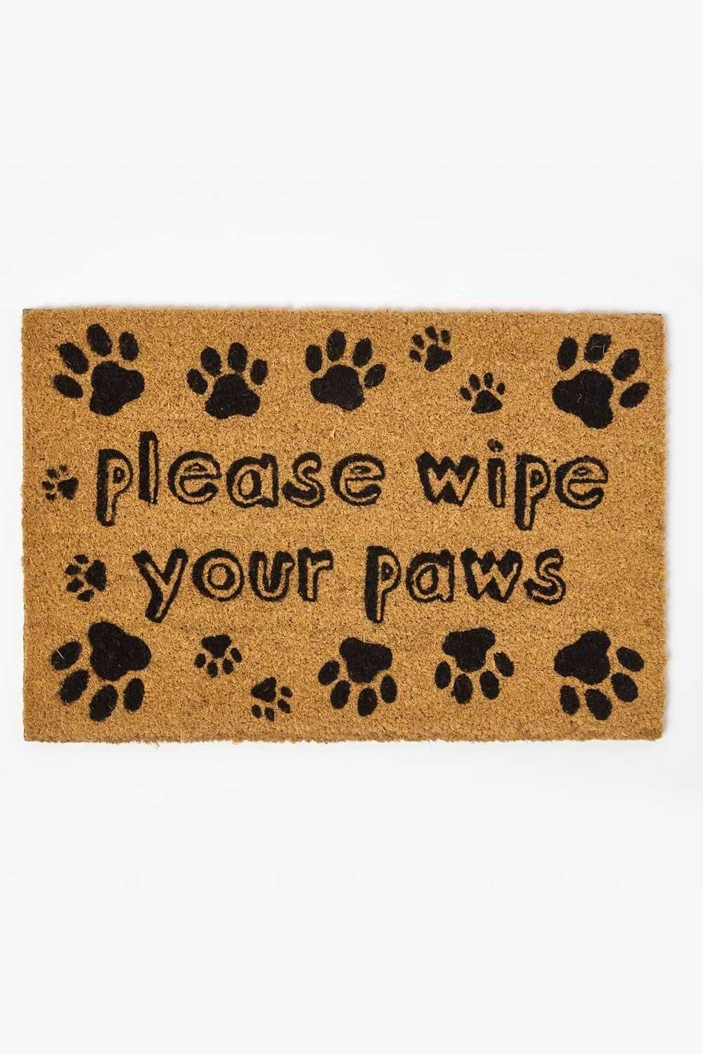 Coir Doormat Wipe Your Paws Natural 40 x 60 cm