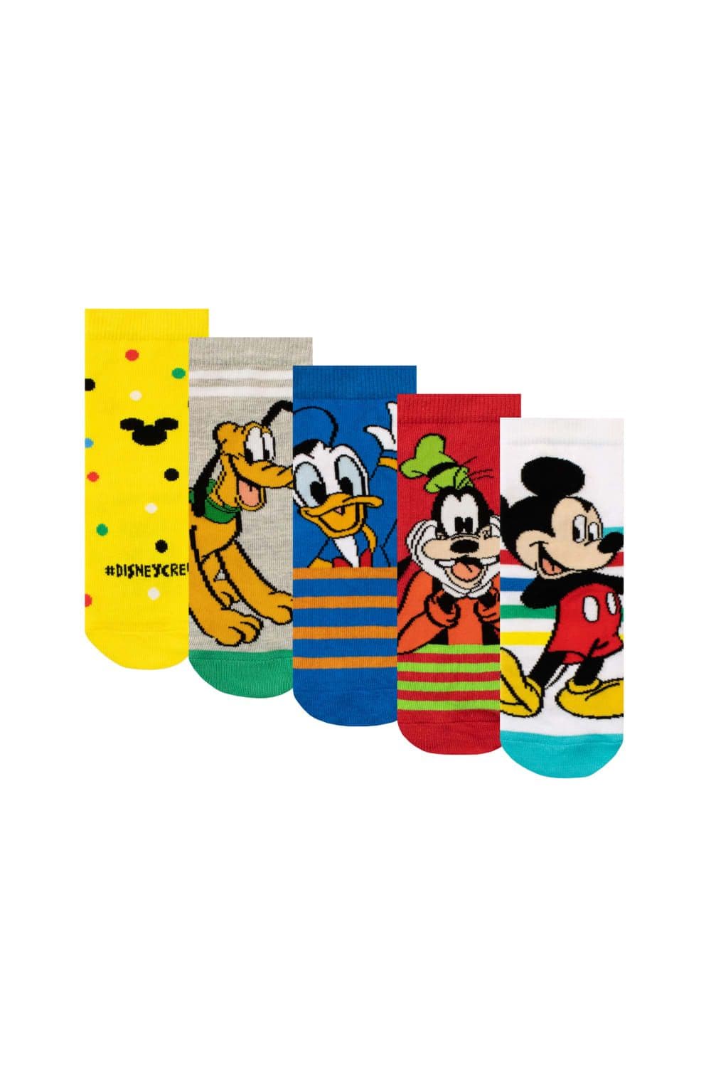 Mickey Mouse Pluto Donald Duck Goofy Socks 5 Pack